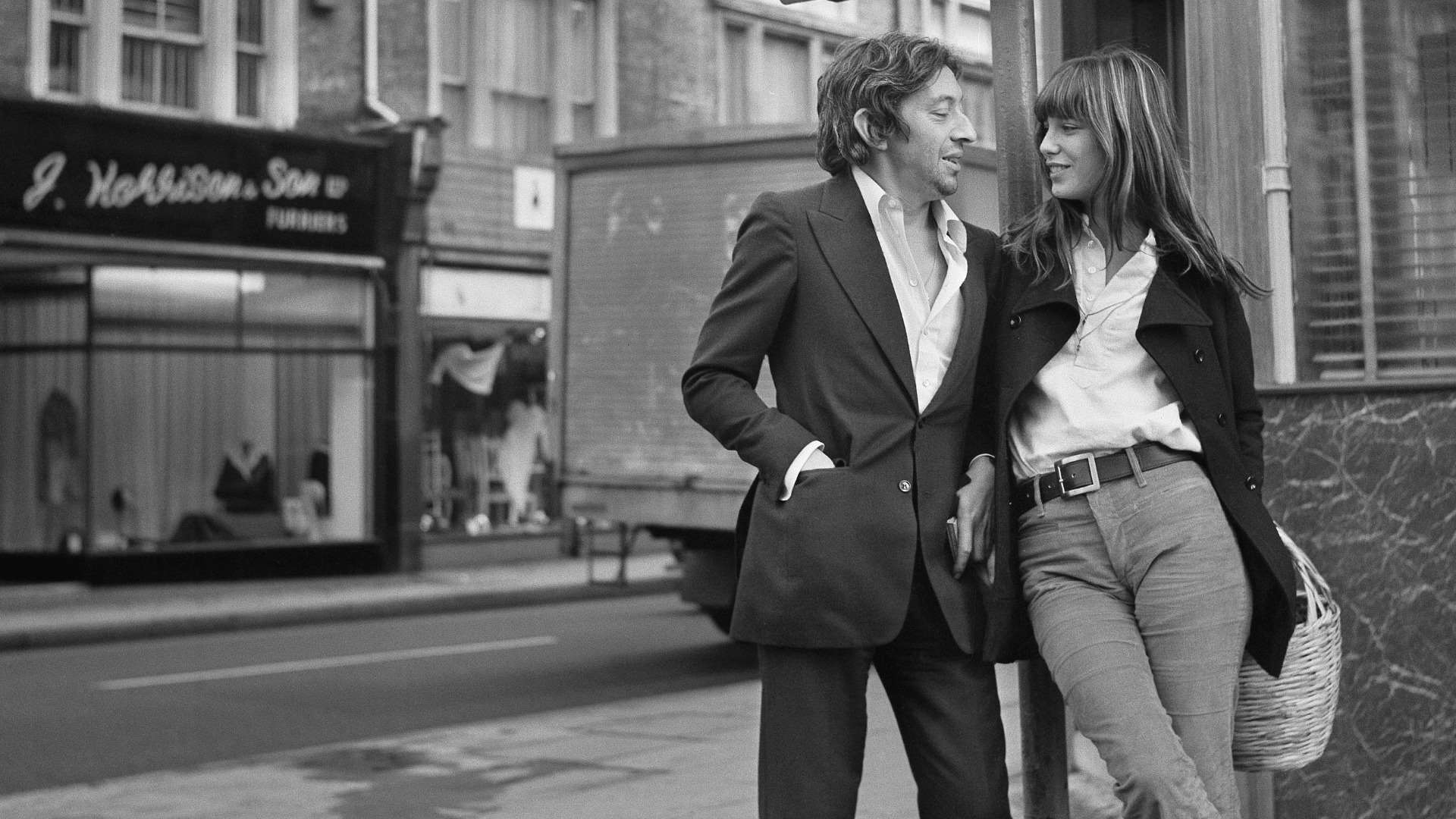 1920x1080 actor, actress, singer, model, Serge Gainsbourg, Jane Birkin, women, monochrome, menx1080 Wallpaper, Desktop