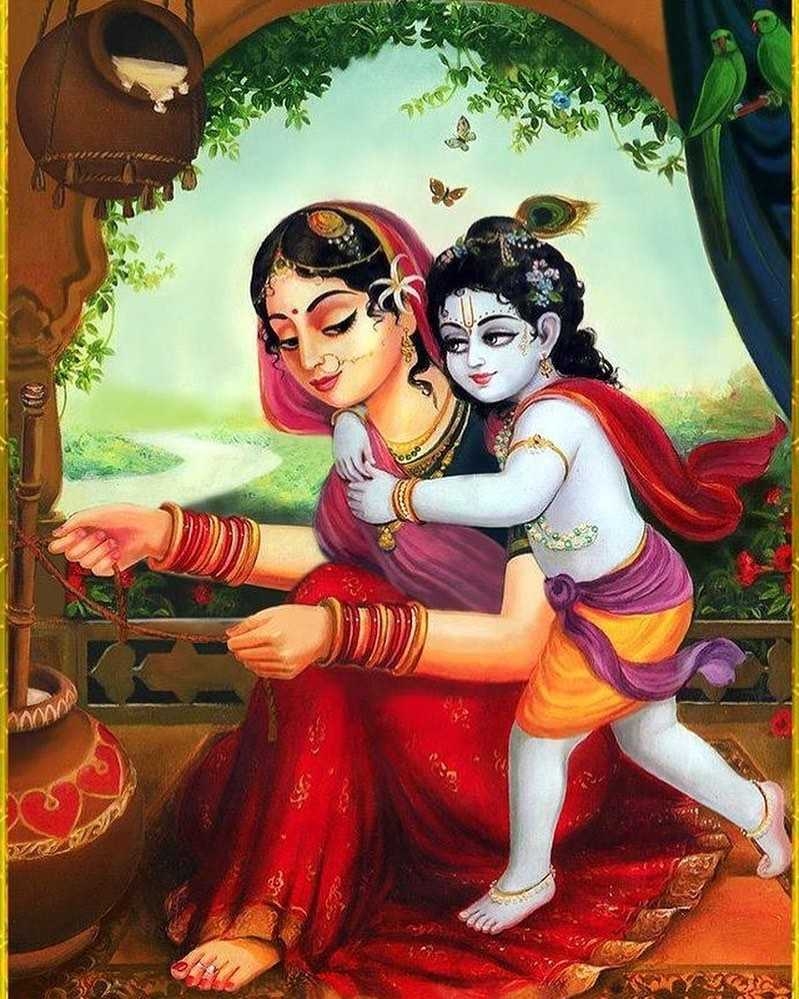 800x1000 Little Krishna Playing With Mother Yashoda, Phone