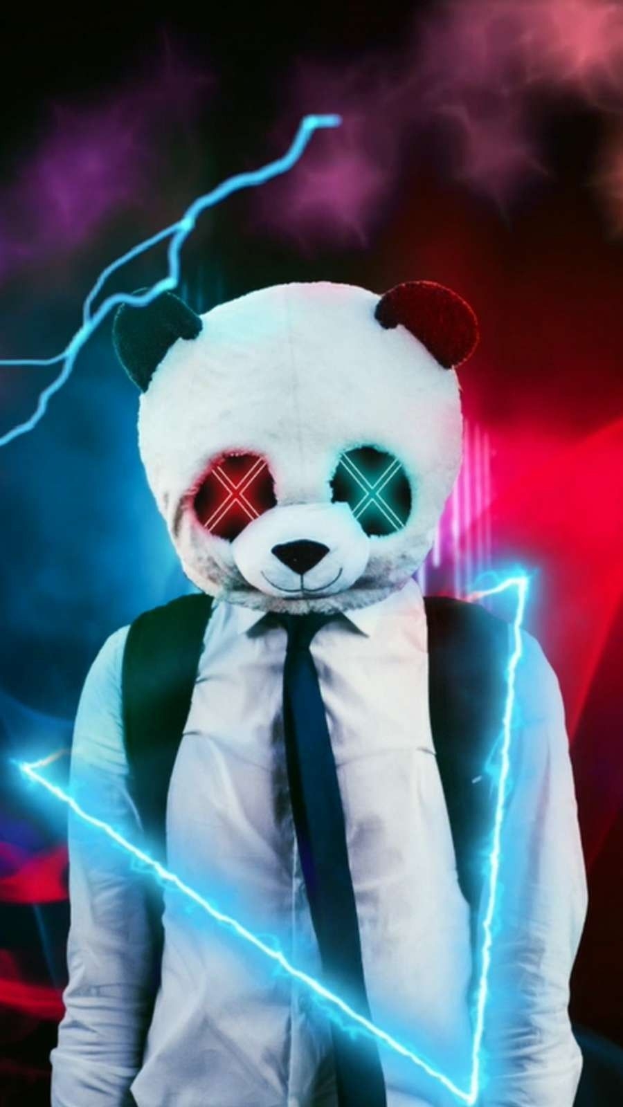 900x1600 Neon Panda, Phone