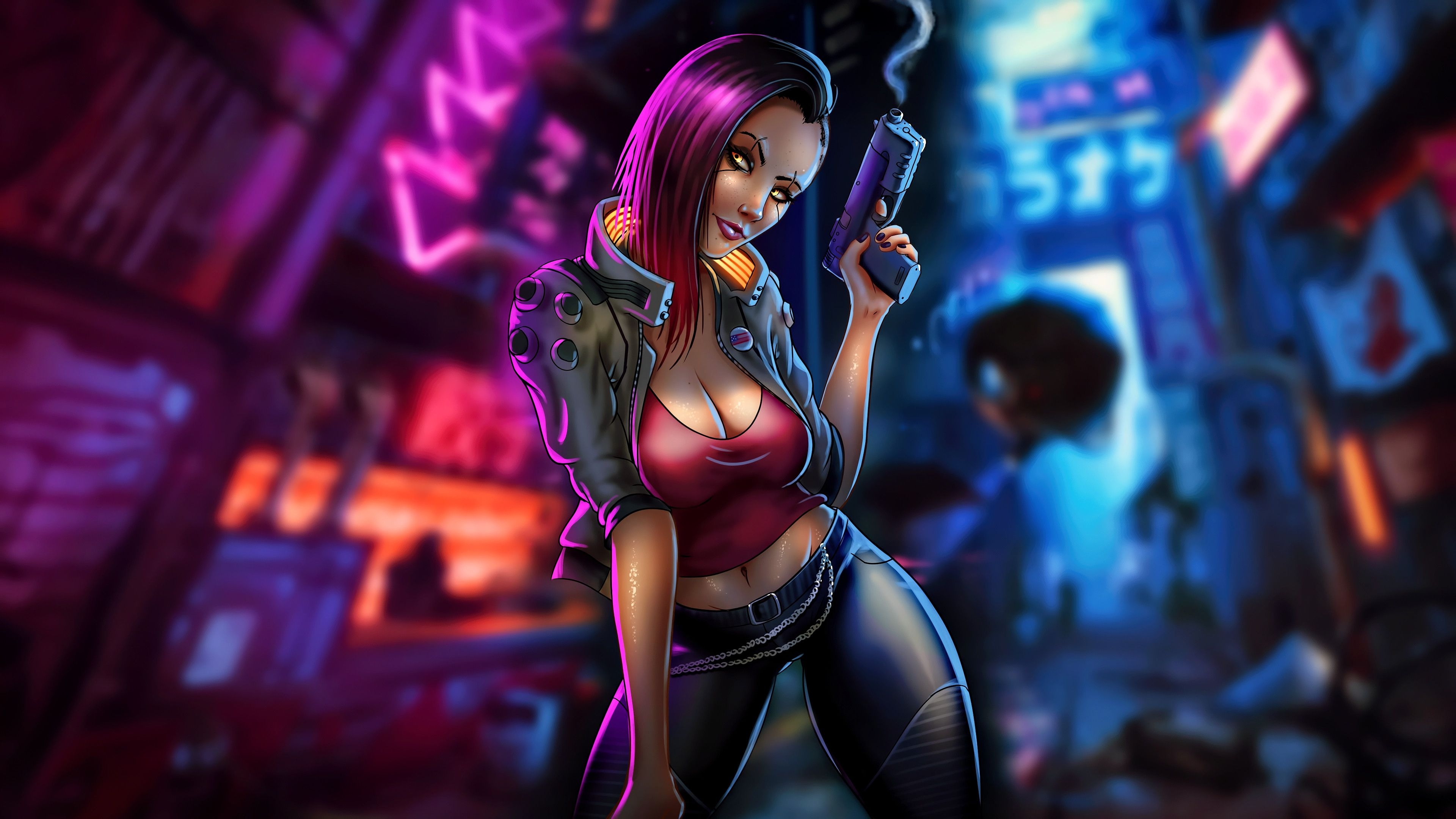 3840x2160 Wallpaper 4k Cyberpunk Art Girl Cyberpunk Art Girl 4k wallpaper, Desktop