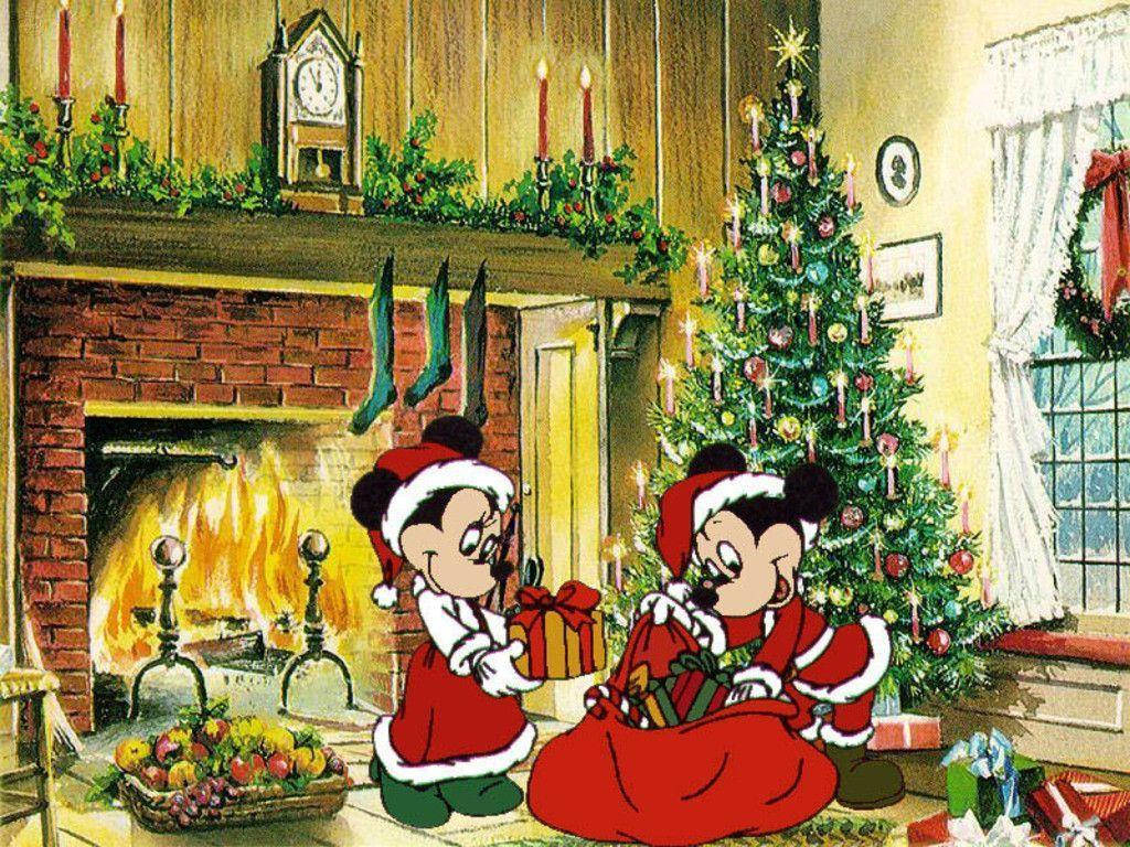 1030x770 Disney Christmas Vintage Art Wallpaper, Desktop