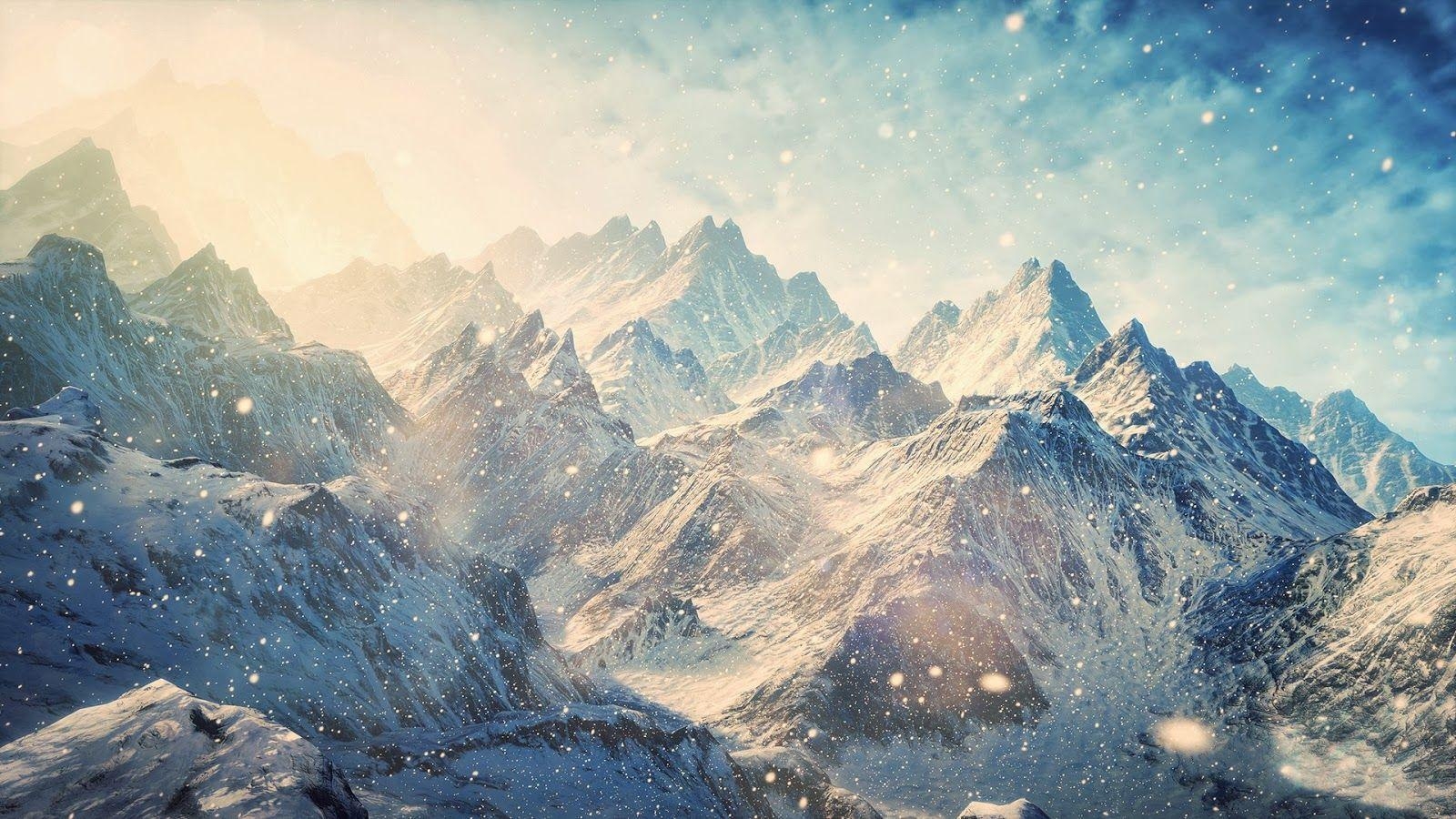 1600x900 Snow Mountain Wallpaper. coolstyle wallpaper, Desktop