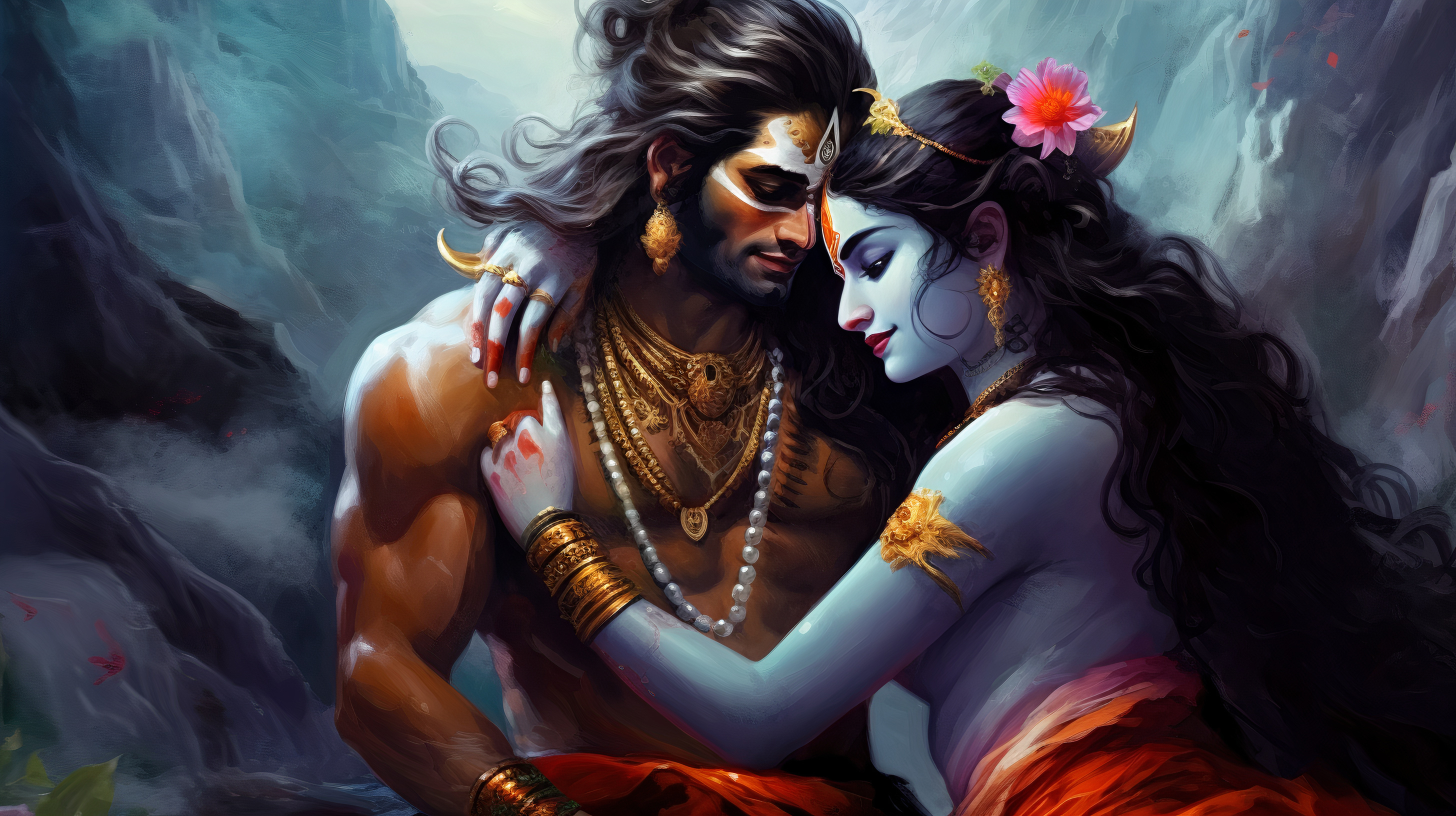 2920x1640 Maa Parvati Romantic Wallpaper, Desktop