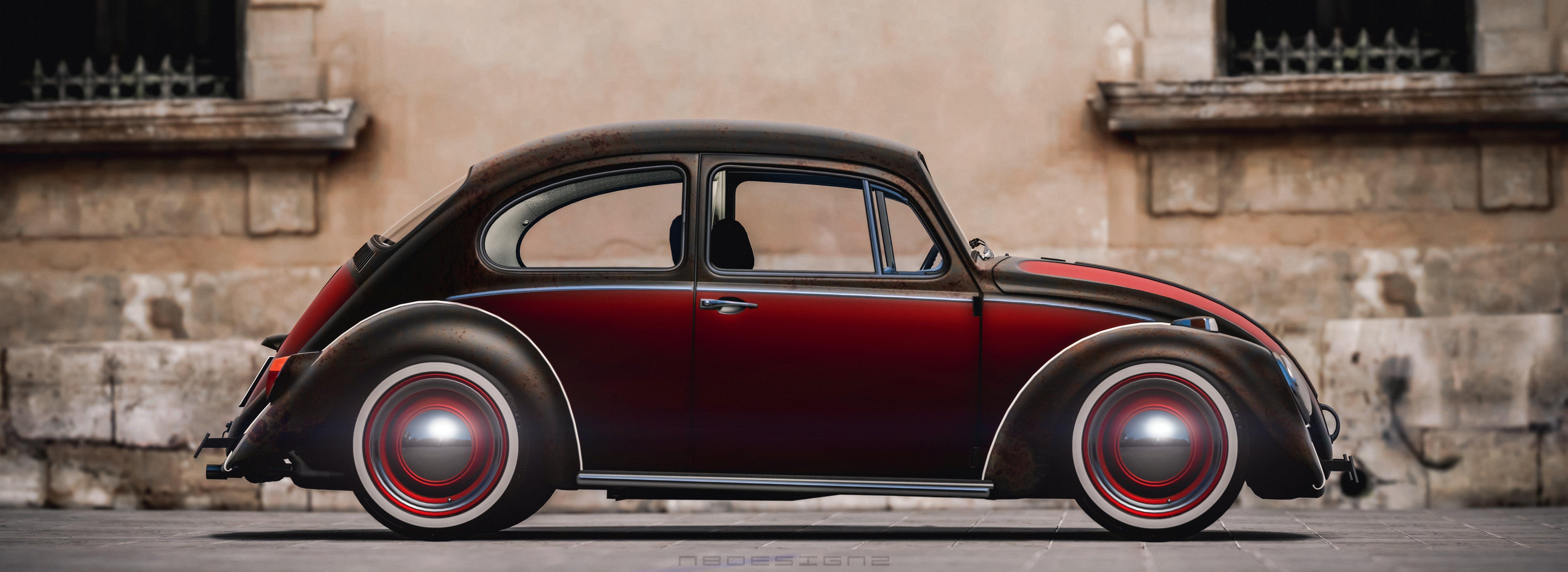 7680x2800 VW Beetle KA wallpaperx2800, Dual Screen