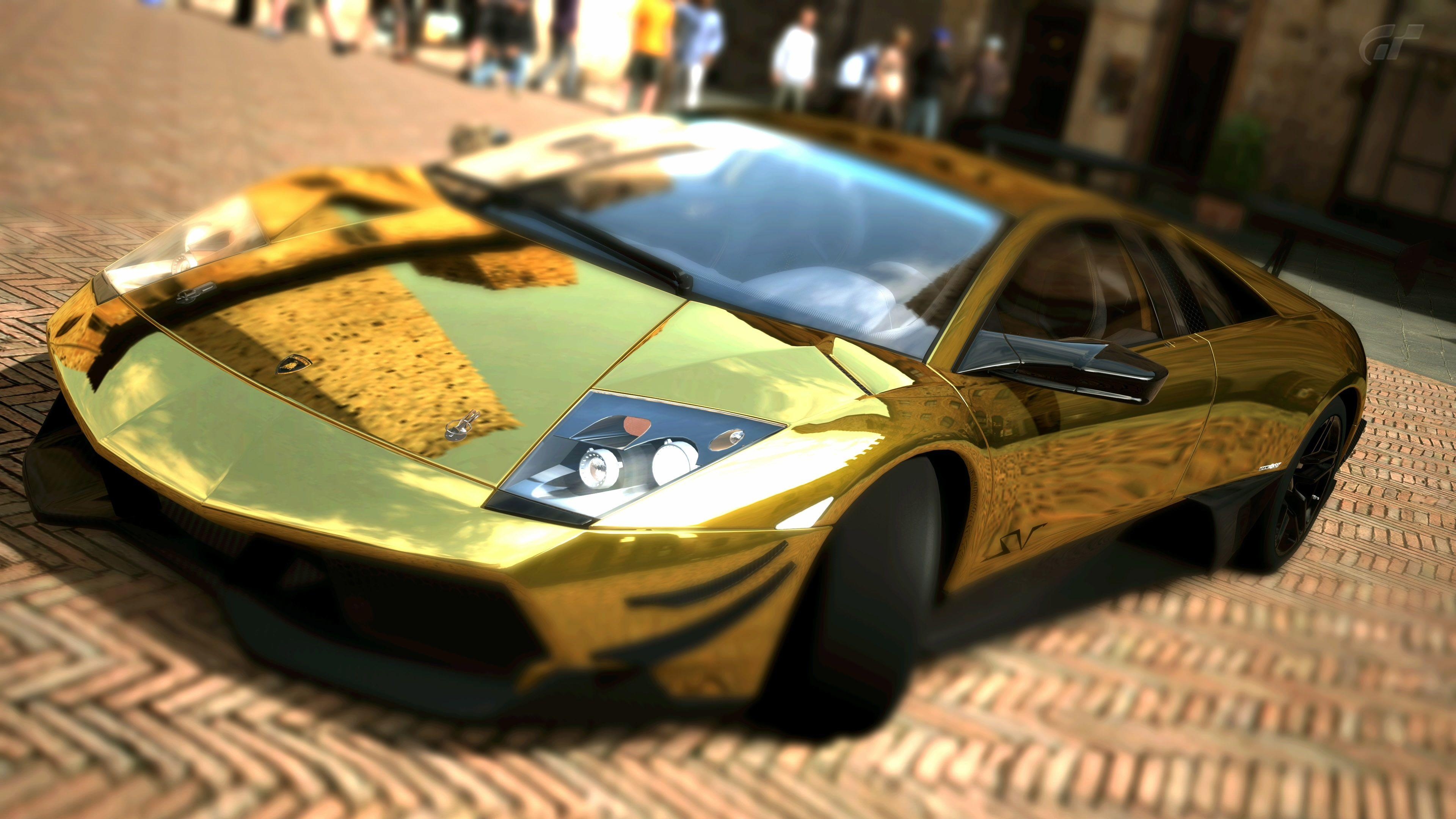 3840x2160 Download wallpaper Lamborghini, murcielago, LP SV Gold free, Desktop