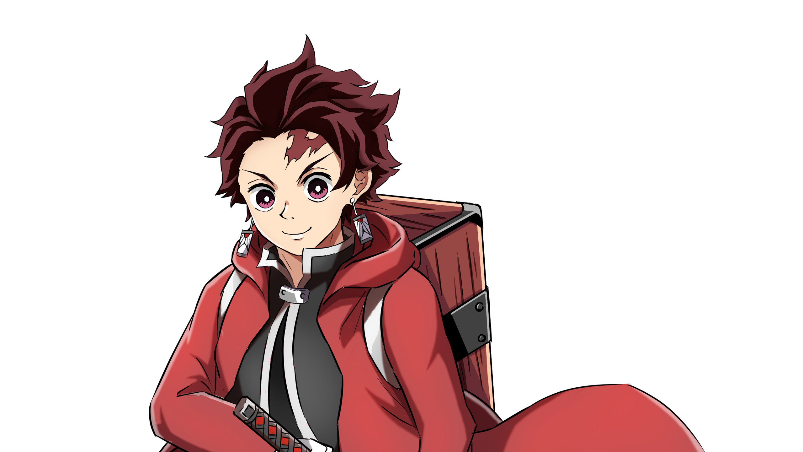 2560x1440 Demon Slayer Tanjiro Kamado With White Background HD Anime HD Wallpaper, Desktop