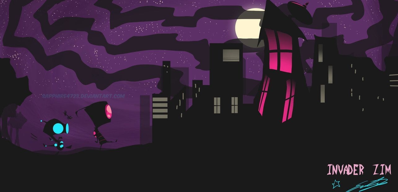 1290x630 Invader Zim Wallpaper, Dual Screen