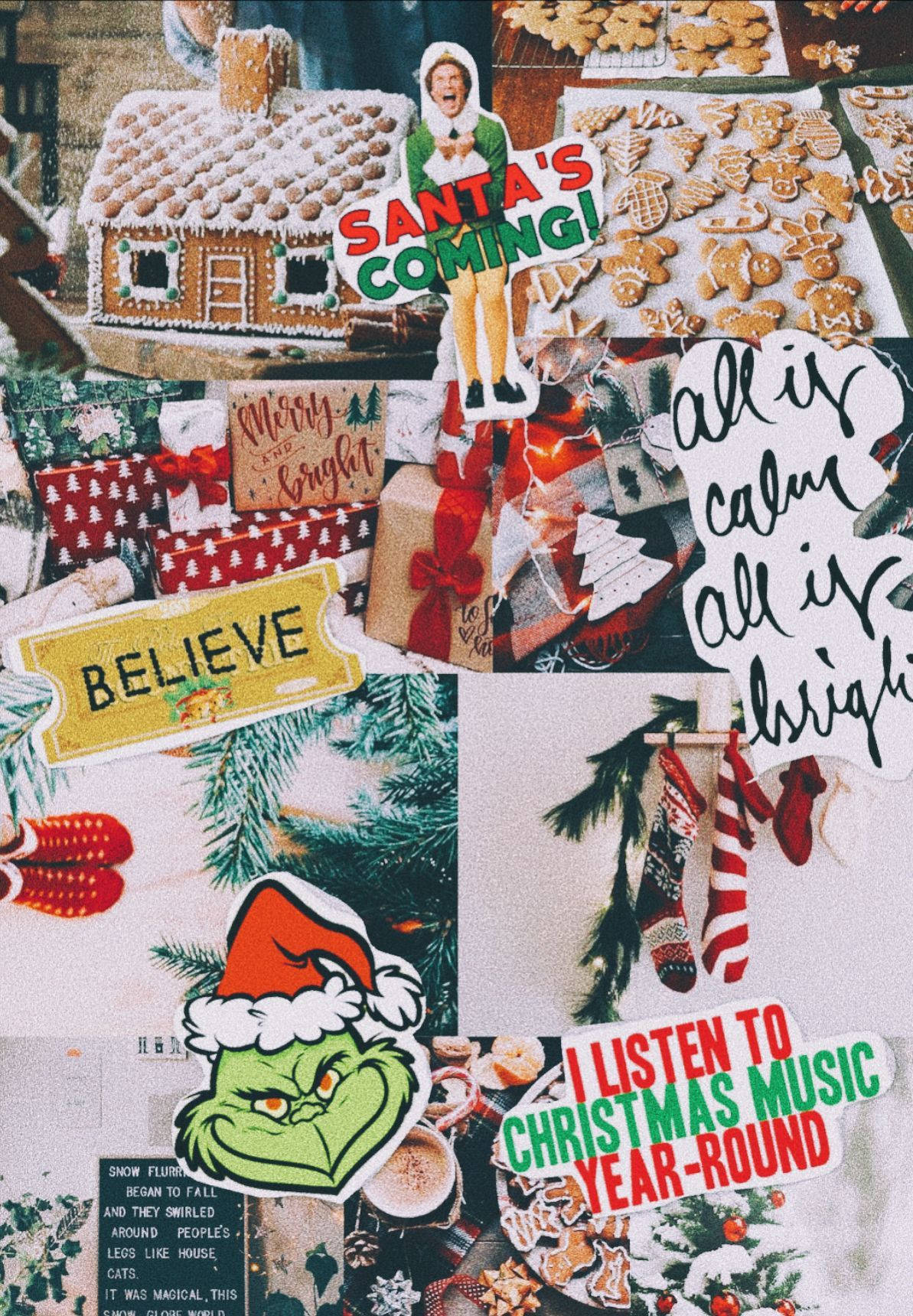 1200x1720 Download Christmas Collage Stickers Wallpaper, Phone