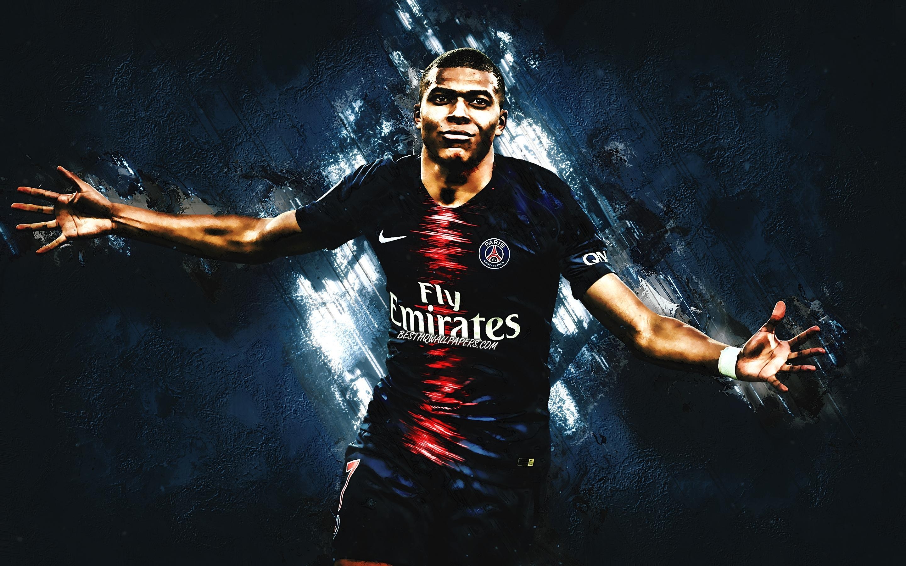 2880x1800 Download wallpaper Kylian Mbappe, PSG, portrait, French, Desktop