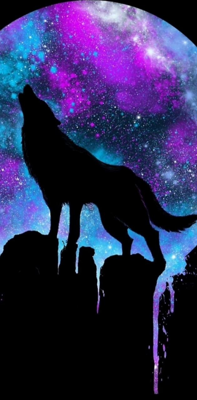 630x1280 Galaxy Wolf Wallpaper, Phone