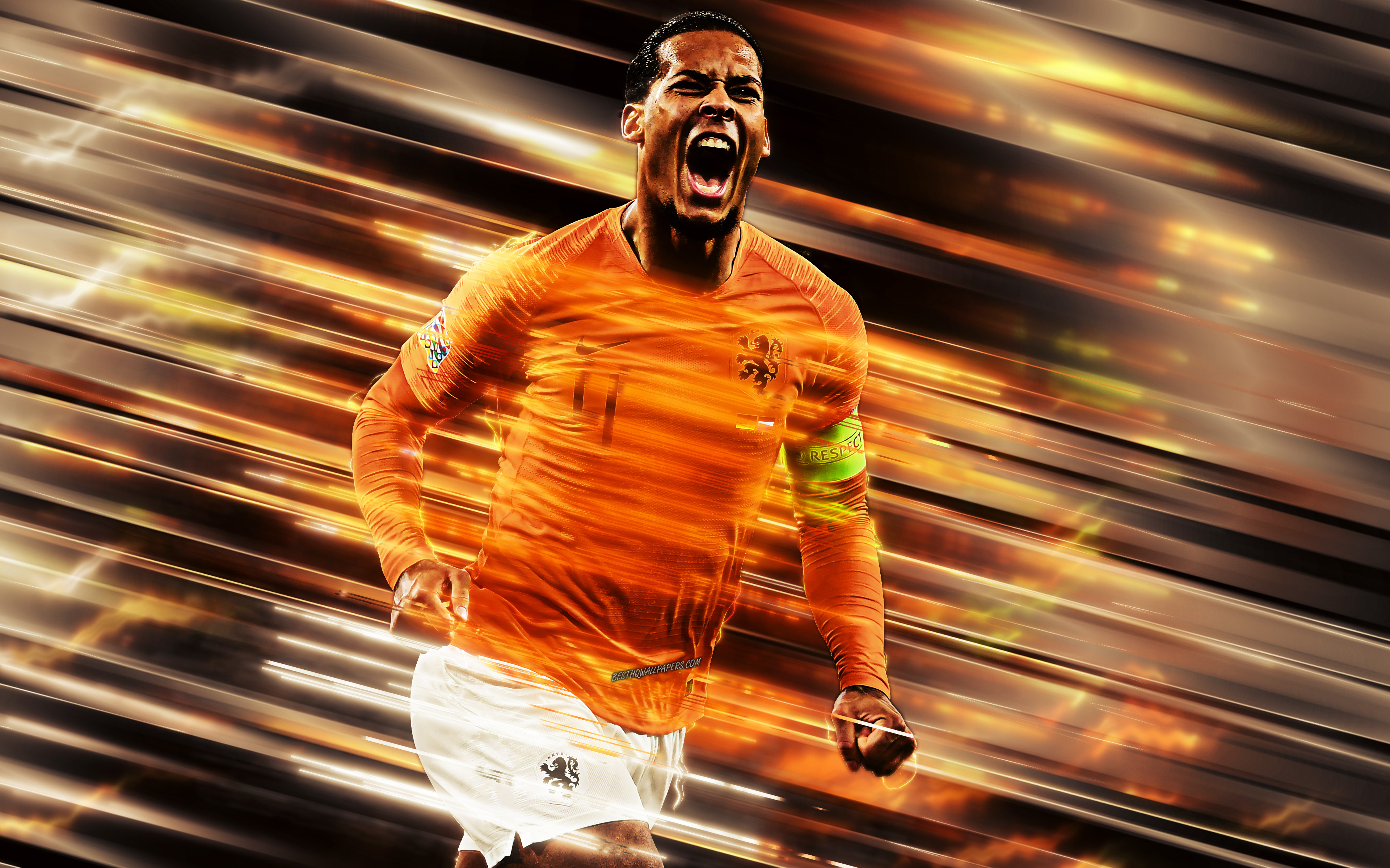 3840x2400 Download wallpaper Virgil van Dijk, Netherlands national football, Desktop