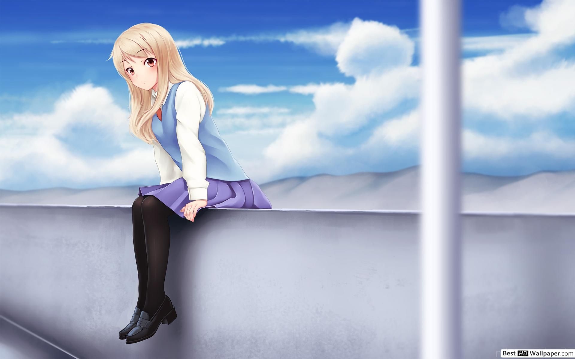 1920x1200 Wide Sad Cute Anime Girl, Download Wallpaper on Jakpost, Desktop