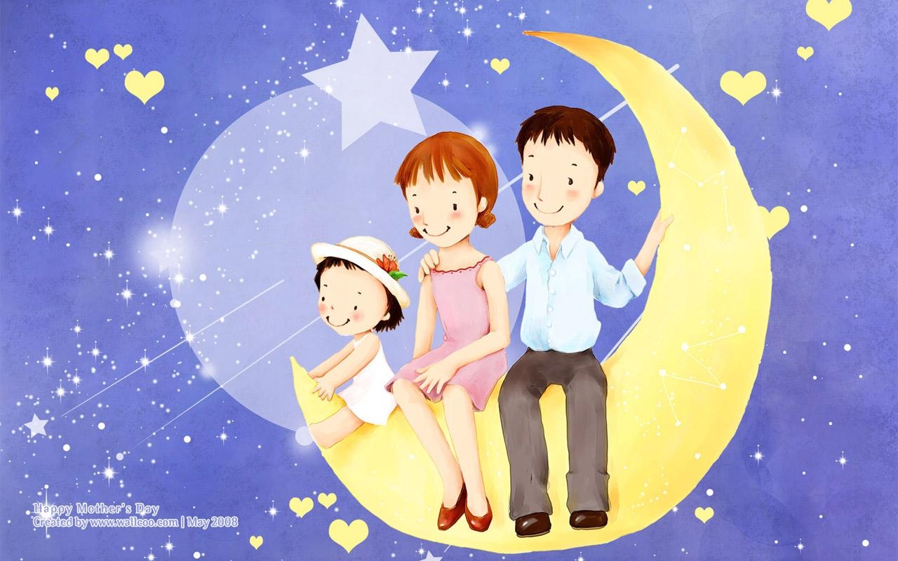 1280x800 Sweet & Cute illustration of Family Love  NO.10 Desktop Wallpaper, Desktop