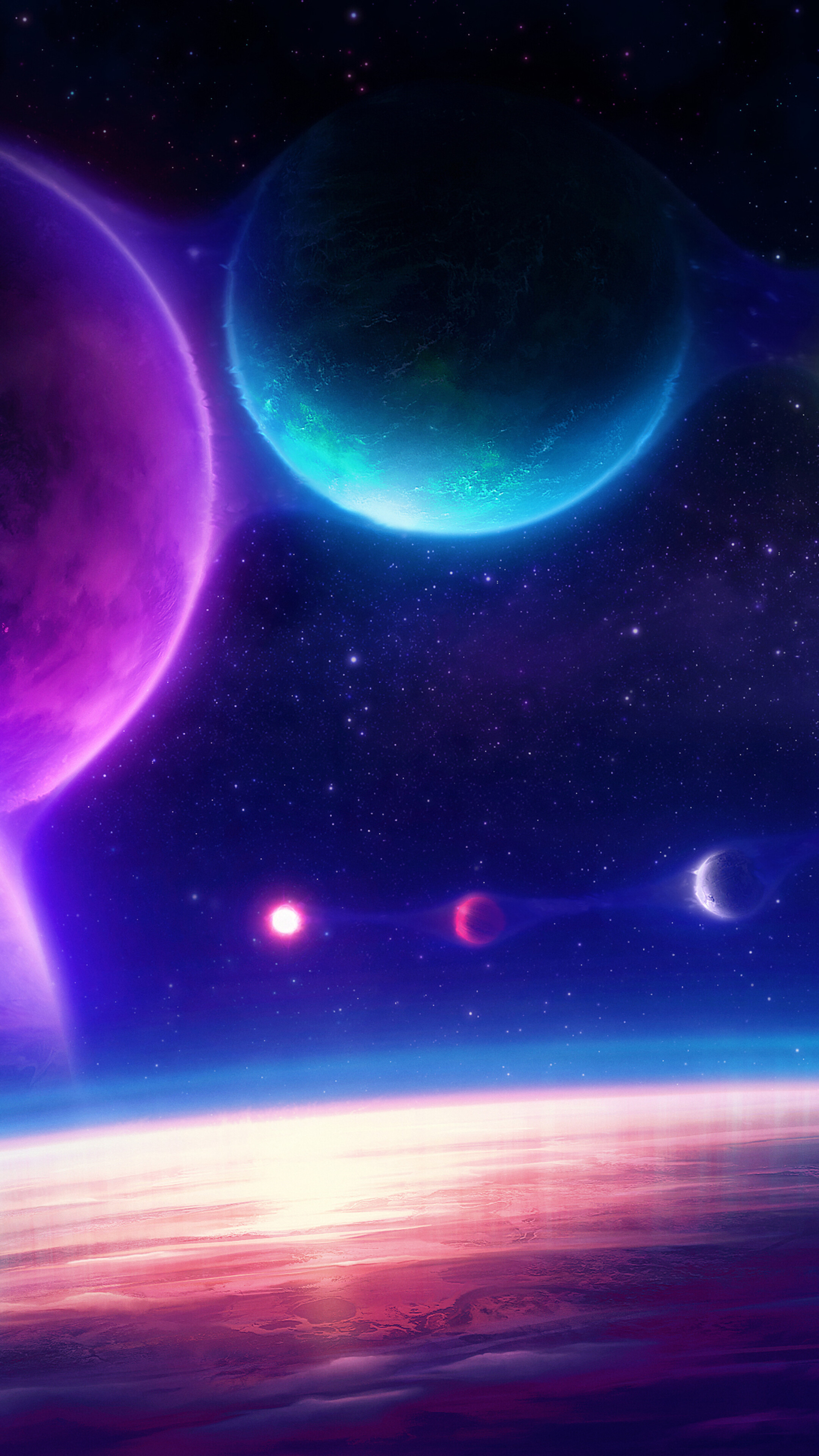 2160x3840 Colorful, Planets, Space, Digital Art, 4K phone HD Wallpaper, Image, Background, Photo and Picture. Mocah HD Wallpaper, Phone