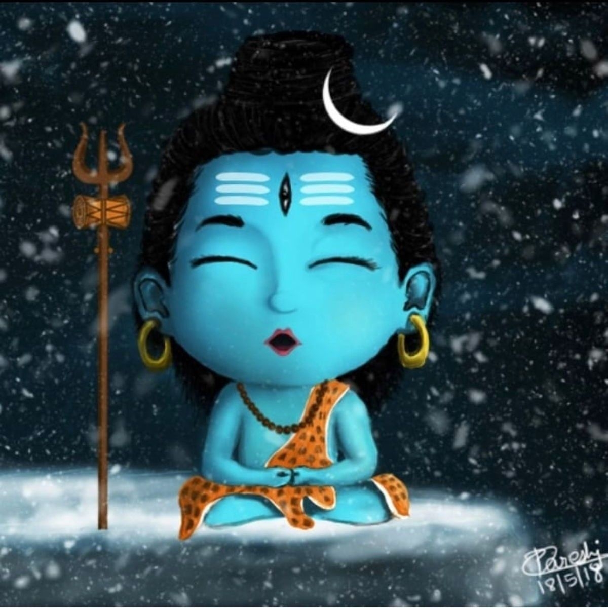 1200x1200 Shiva Cartoons Wallpaper, Phone