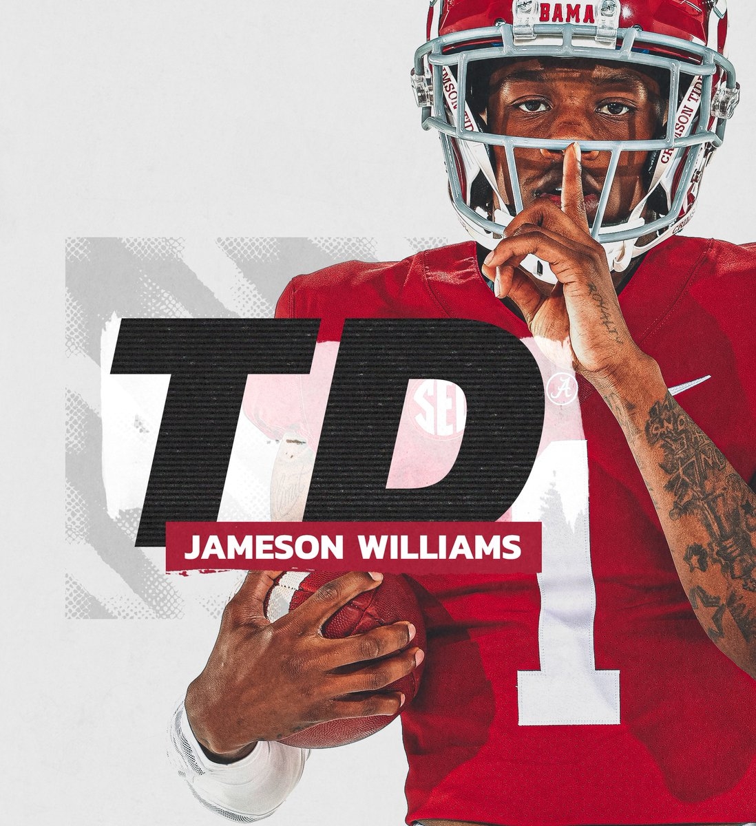 1100x1200 Alabama Football CALL!!!!!!! Jameson Williams with a 100 yard kickoff return! Q1 Bama: 7. Golden Eagles: 0, Phone