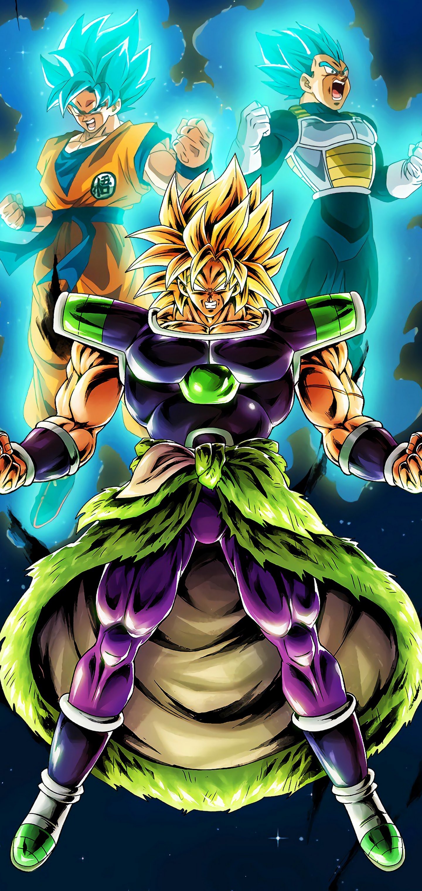 1440x3040 Broly Goku Vegeta Dragon Ball Super: Broly 8K Wallpaper, Phone