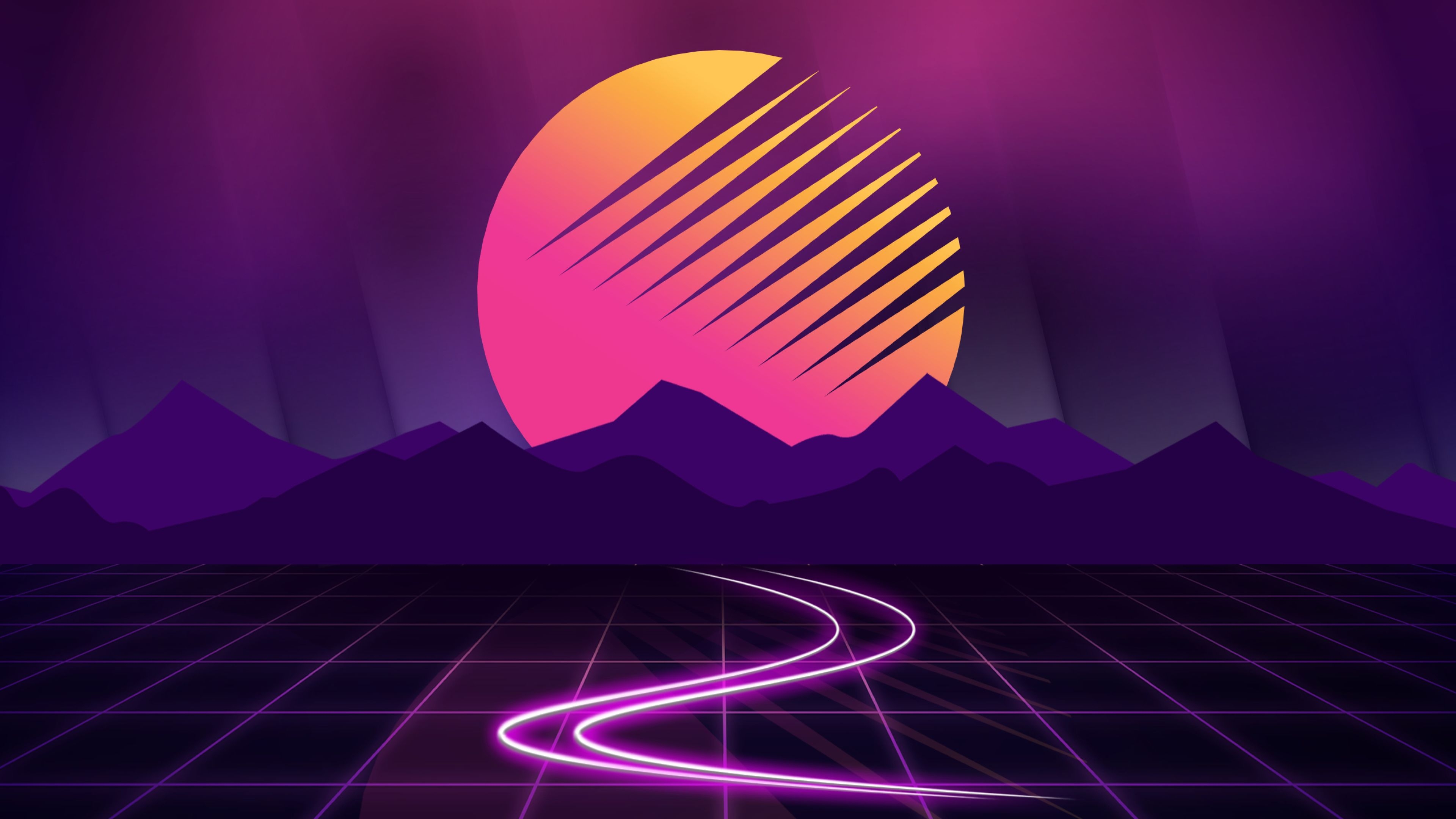 3840x2160 Retrowave Sunset 4K Wallpaper, HD Artist 4K Wallpaper, Desktop