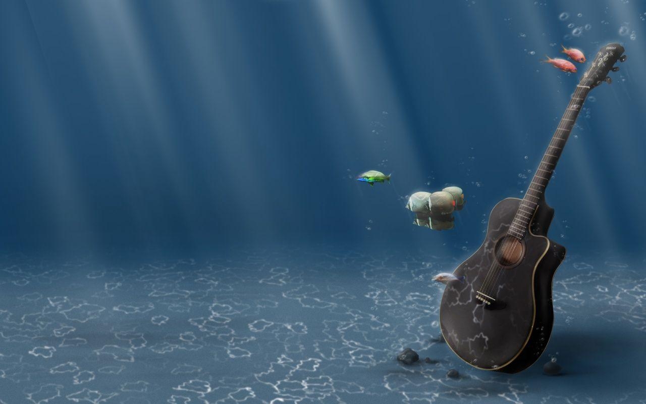 1280x800 Guitar under the sea background in  resolution. HD, Desktop