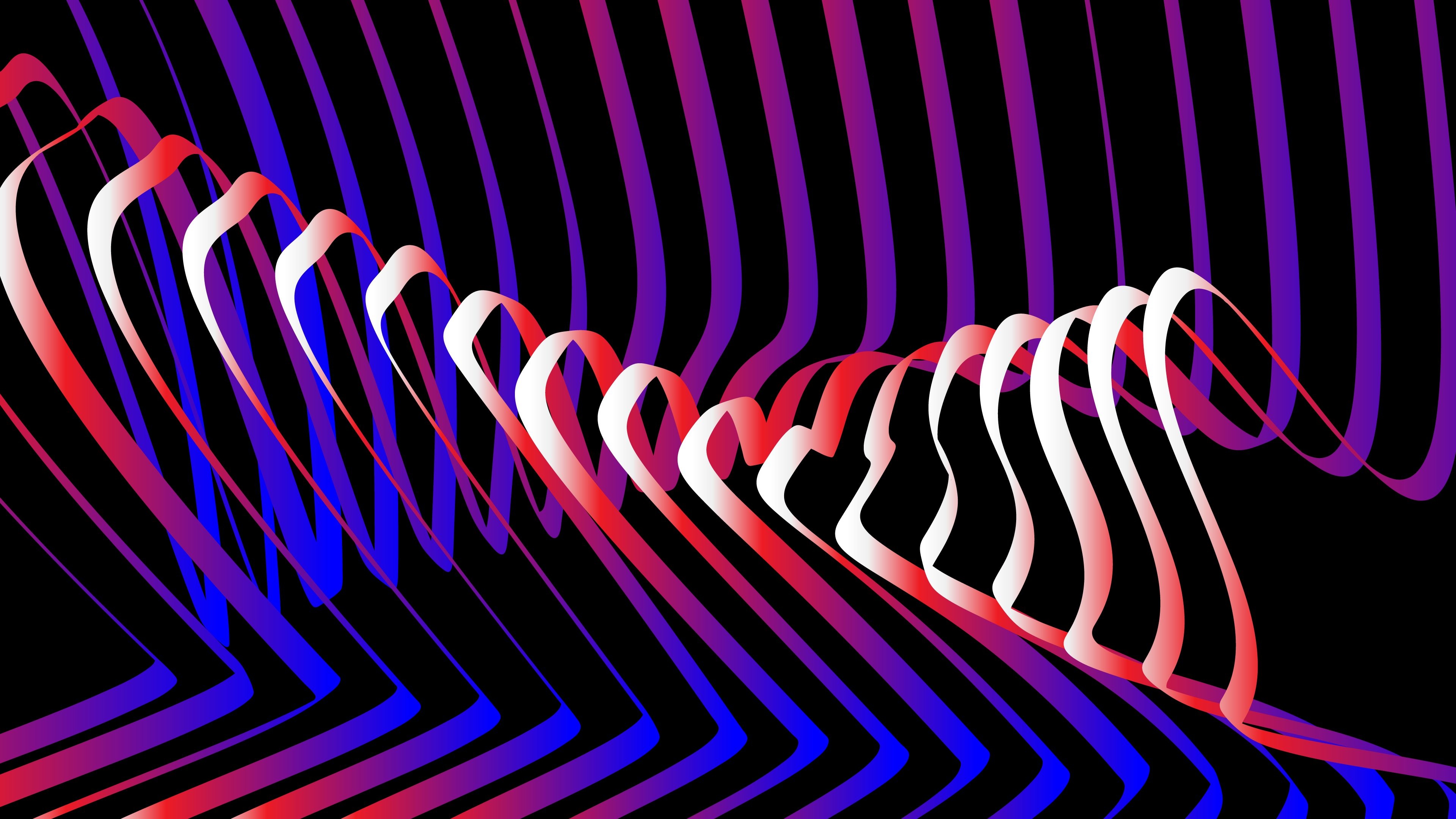 3840x2160 Purple Red And Blue Lines 4K HD Abstract Wallpaper, Desktop