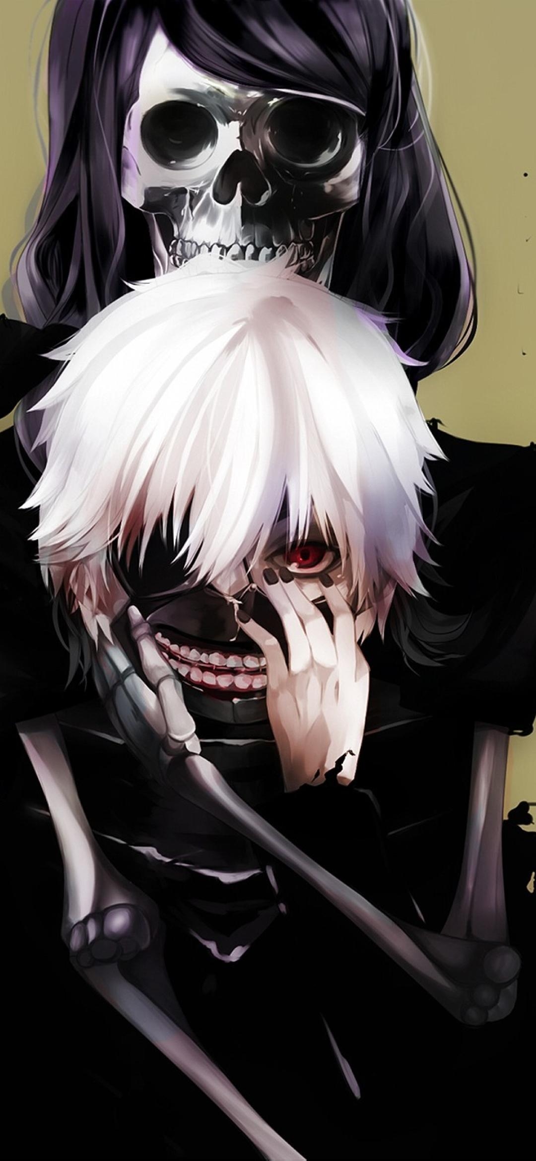 1080x2340 tokyo ghoul, kaneki ken, skull  Resolution, Phone