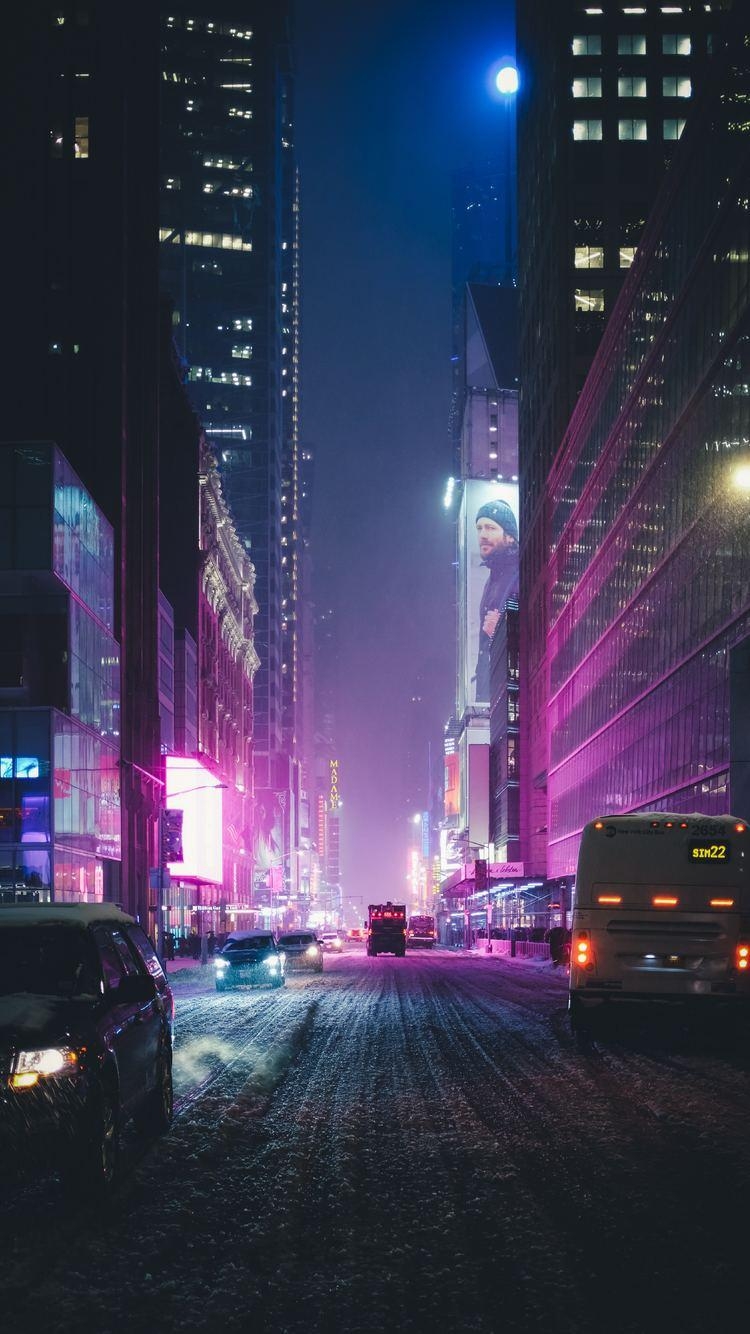 750x1340 Night City Street Neon Lights 4k iPhone iPhone, Phone