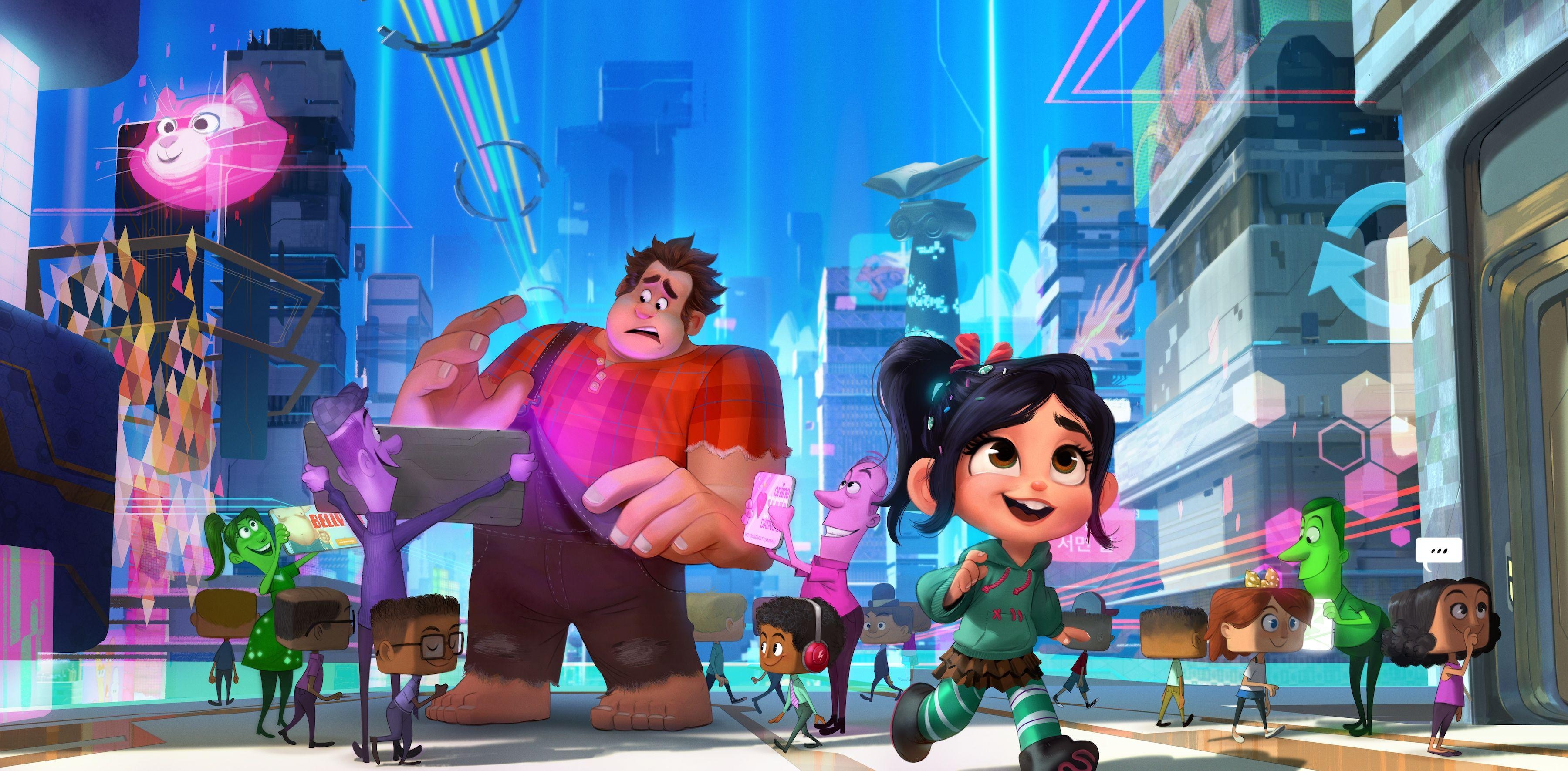 3600x1780 Wallpaper Ralph Breaks The Internet, Wreck It Ralph Animation, Dual Screen