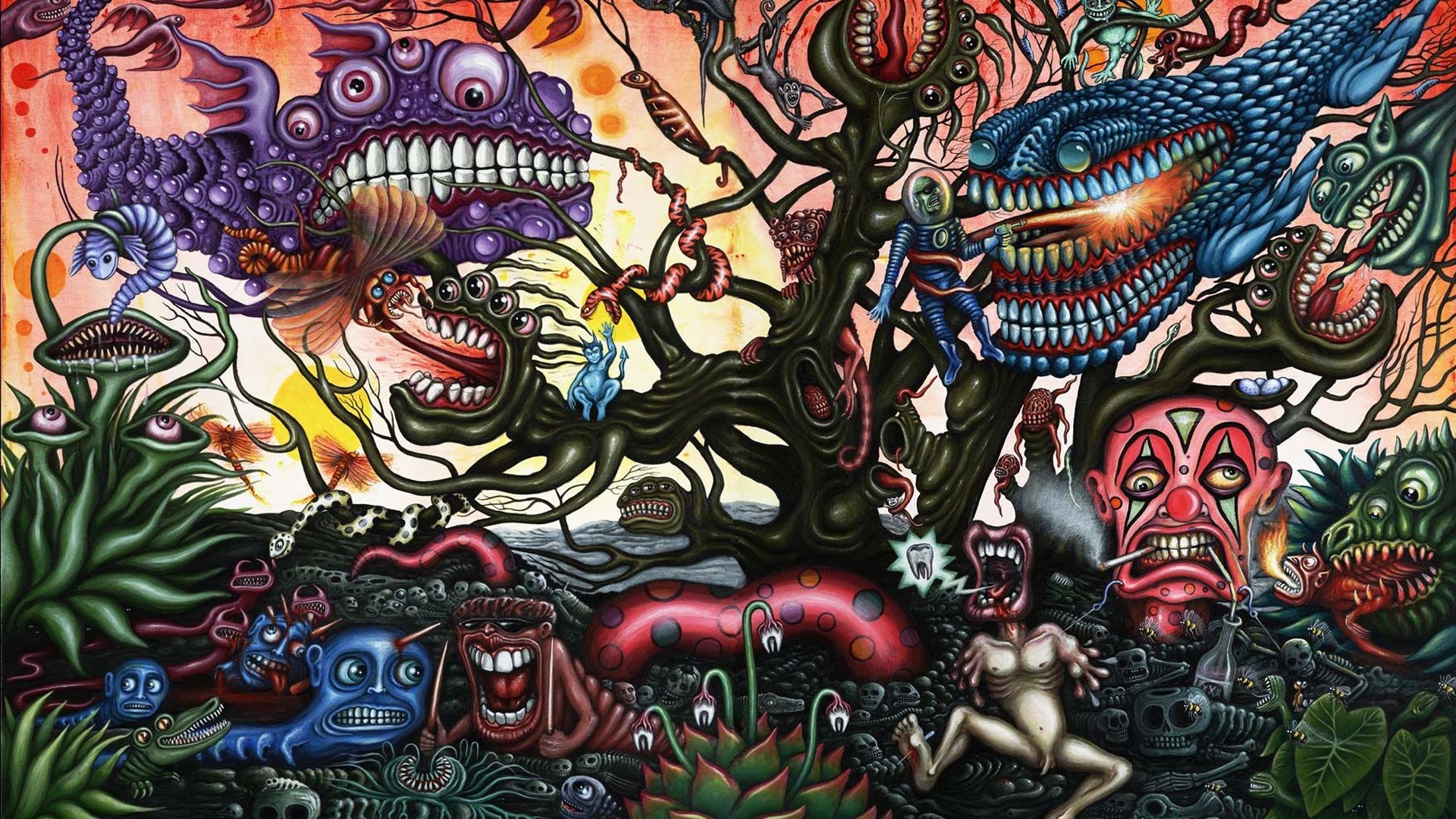 1920x1080 Psychedelic Dark Monster HD Trippy Wallpaper, Desktop