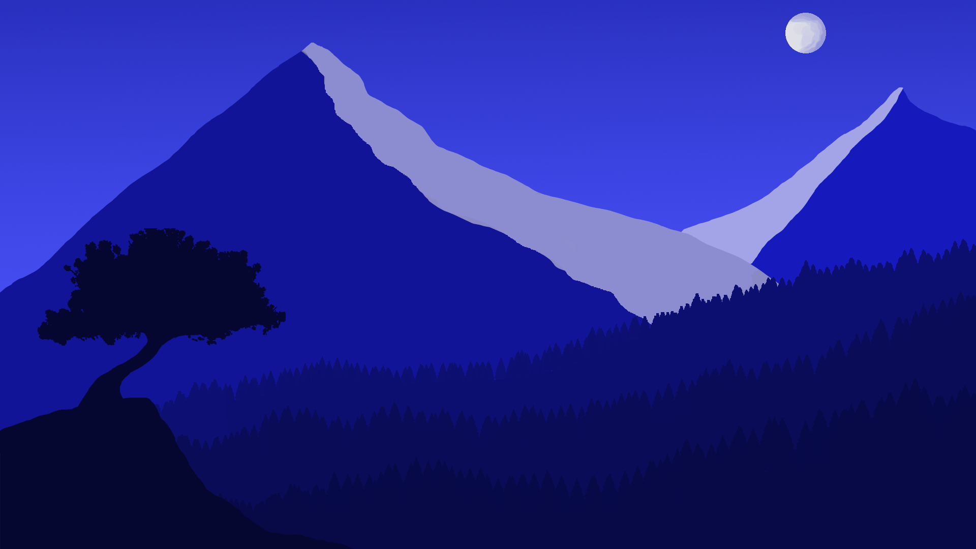 1920x1080 Night Minimal Landscape HD Wallpaper. Background Image, Desktop