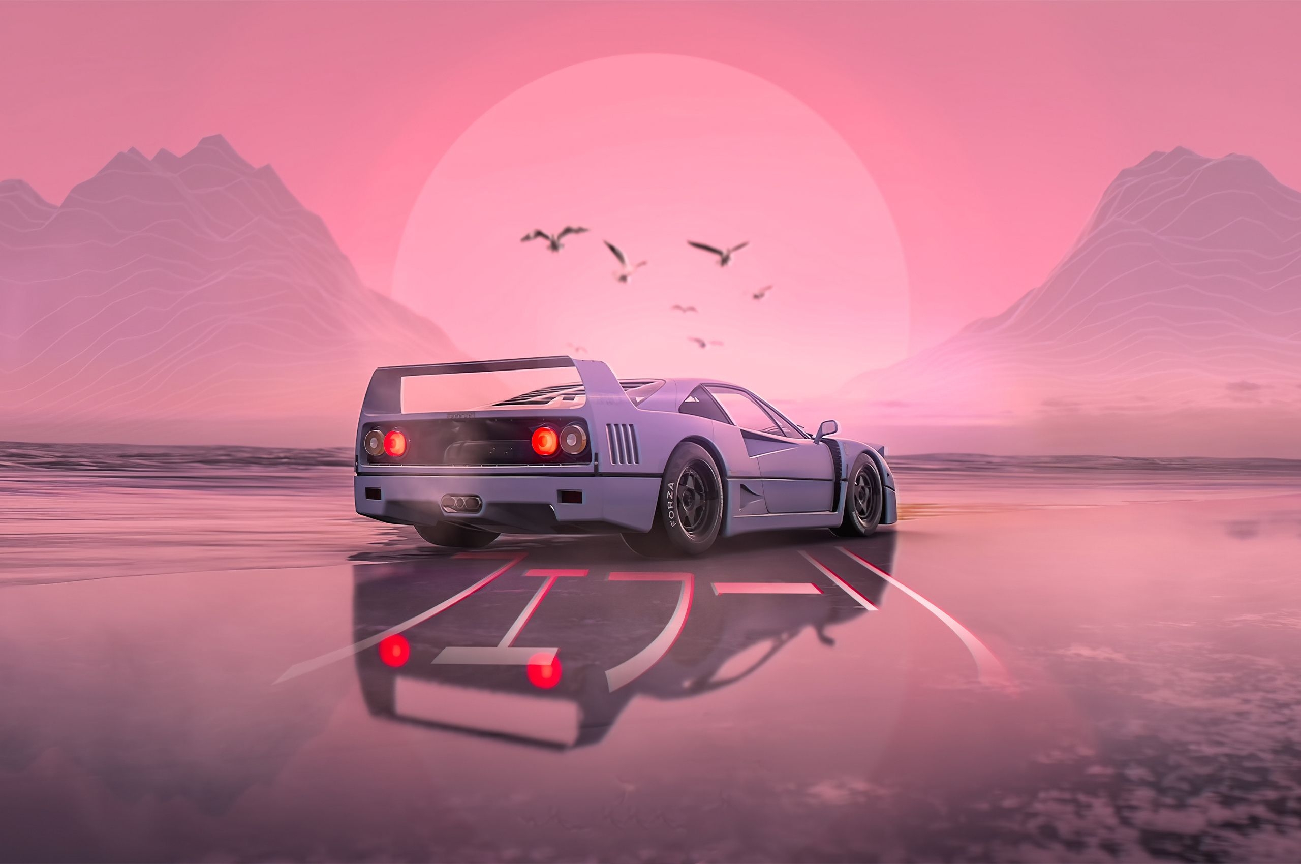 2560x1700 Retrowave Car 4k Chromebook Pixel HD 4k Wallpaper, Image, Background, Photo and Picture, Desktop