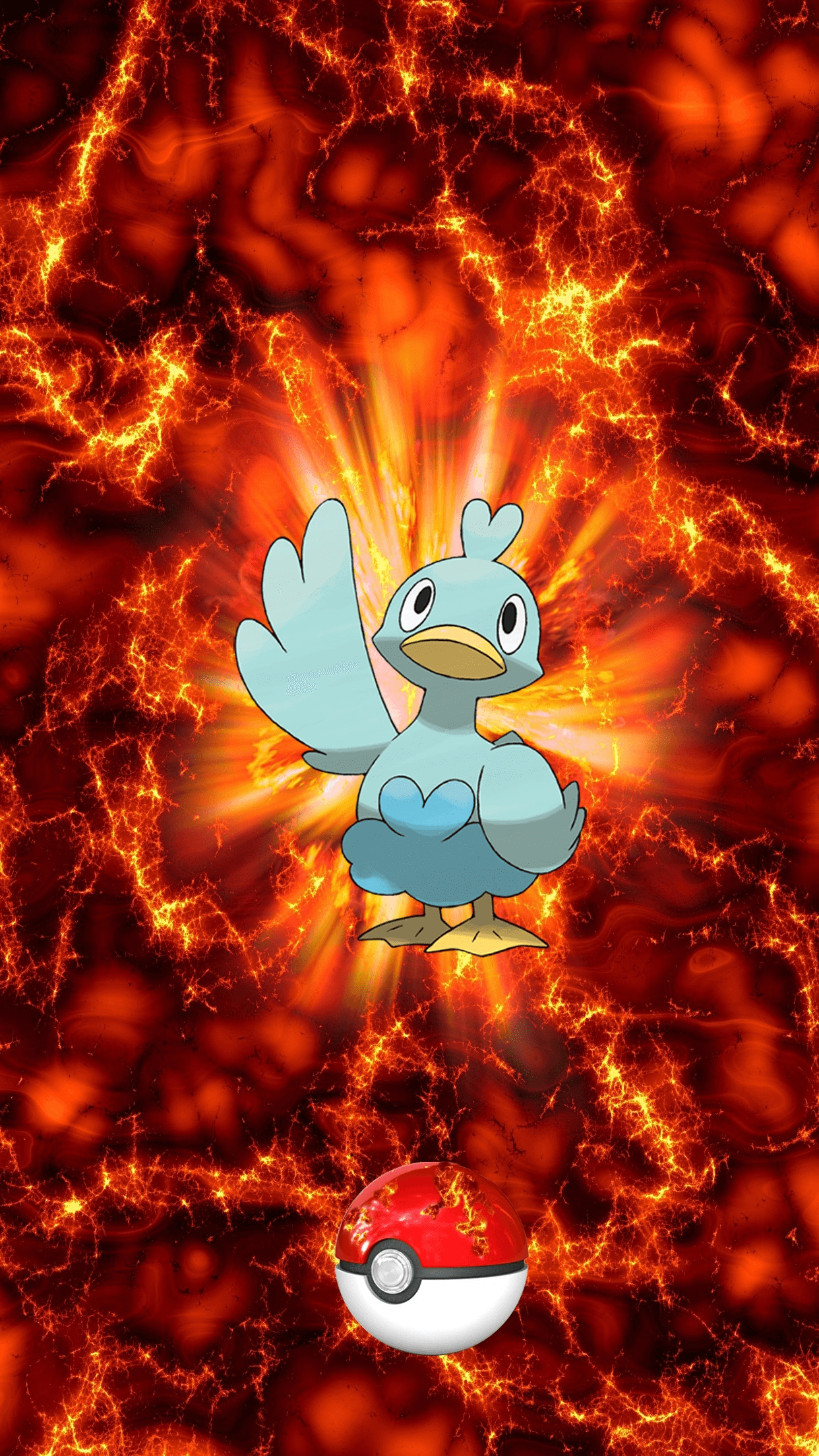 1250x2210 Fire Pokeball Ducklett Koaruhie 17 Egg, Phone