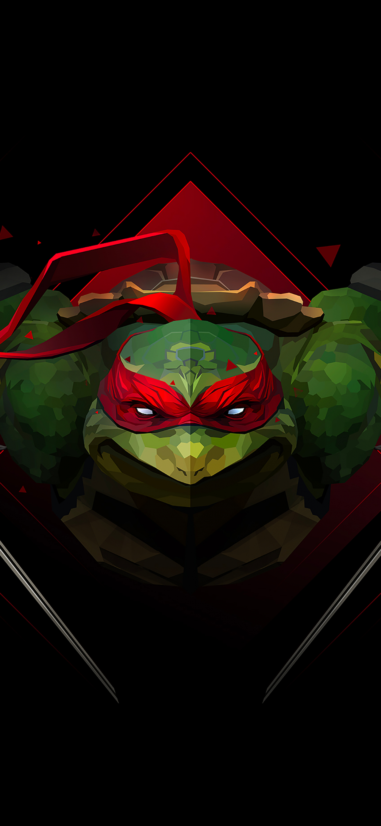 1250x2690 Raphael Wallpaper 4K, TMNT, Low poly, Artwork, AMOLED, Phone