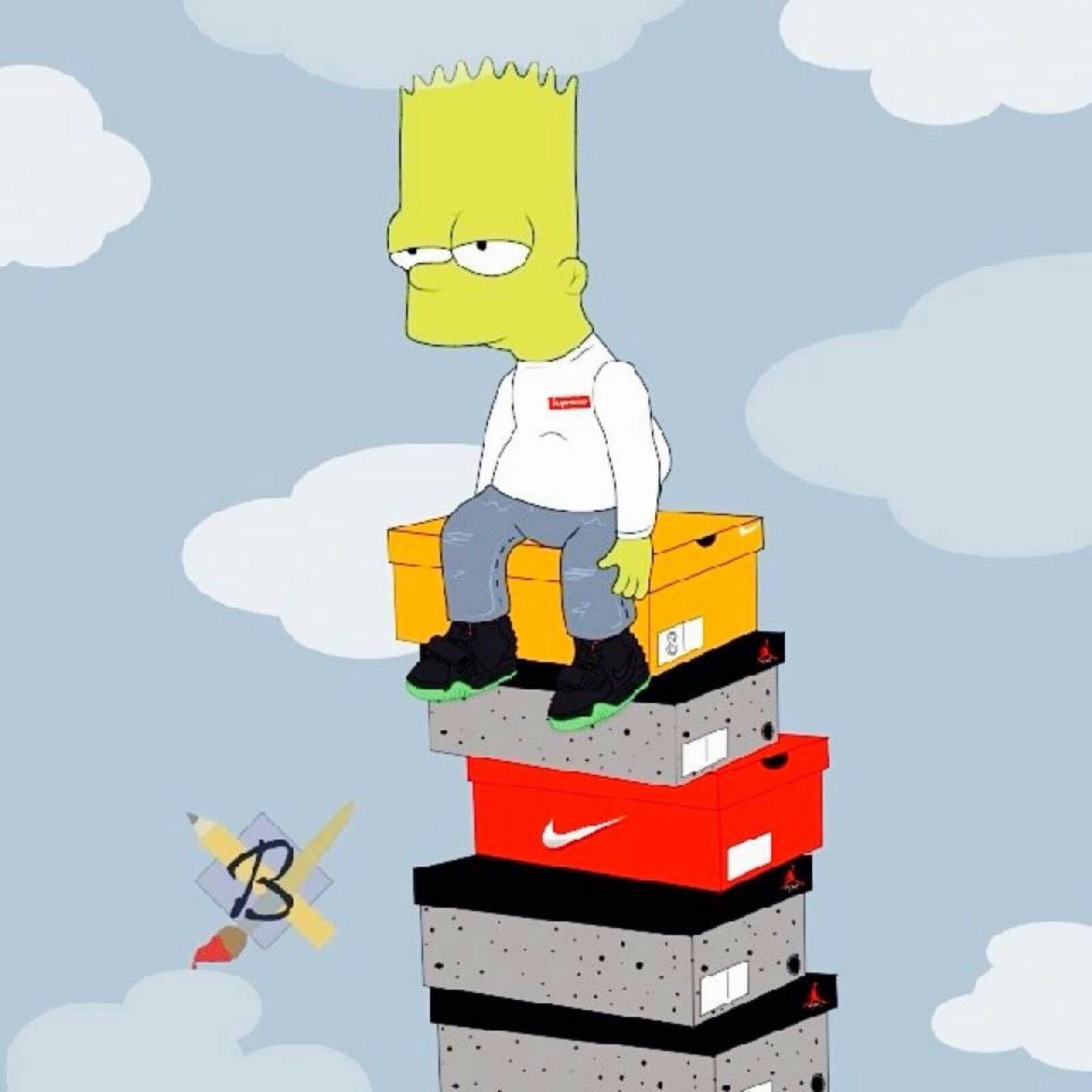 1600x1600 Nike Simpsons Wallpaper Free Nike Simpsons Background, Phone