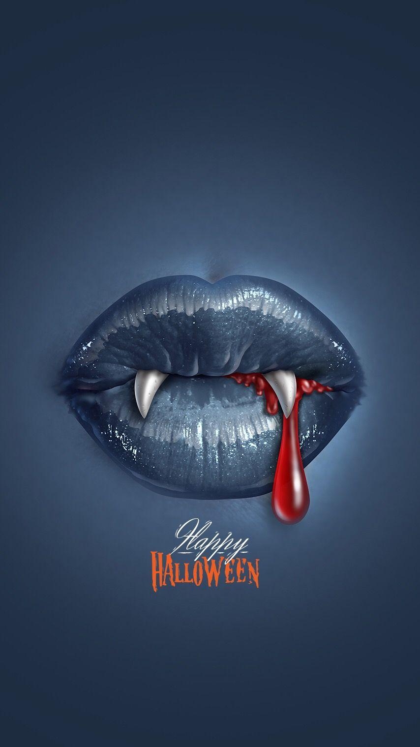 860x1520 Happy Holloween Scary Blood Vampire Lips IPhone Wallpaper, Phone