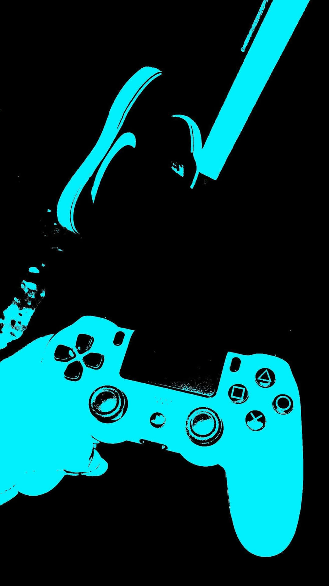 1080x1920 Download Person Holding Cool Ps4 With Neon Blue Controller Wallpaper, Phone