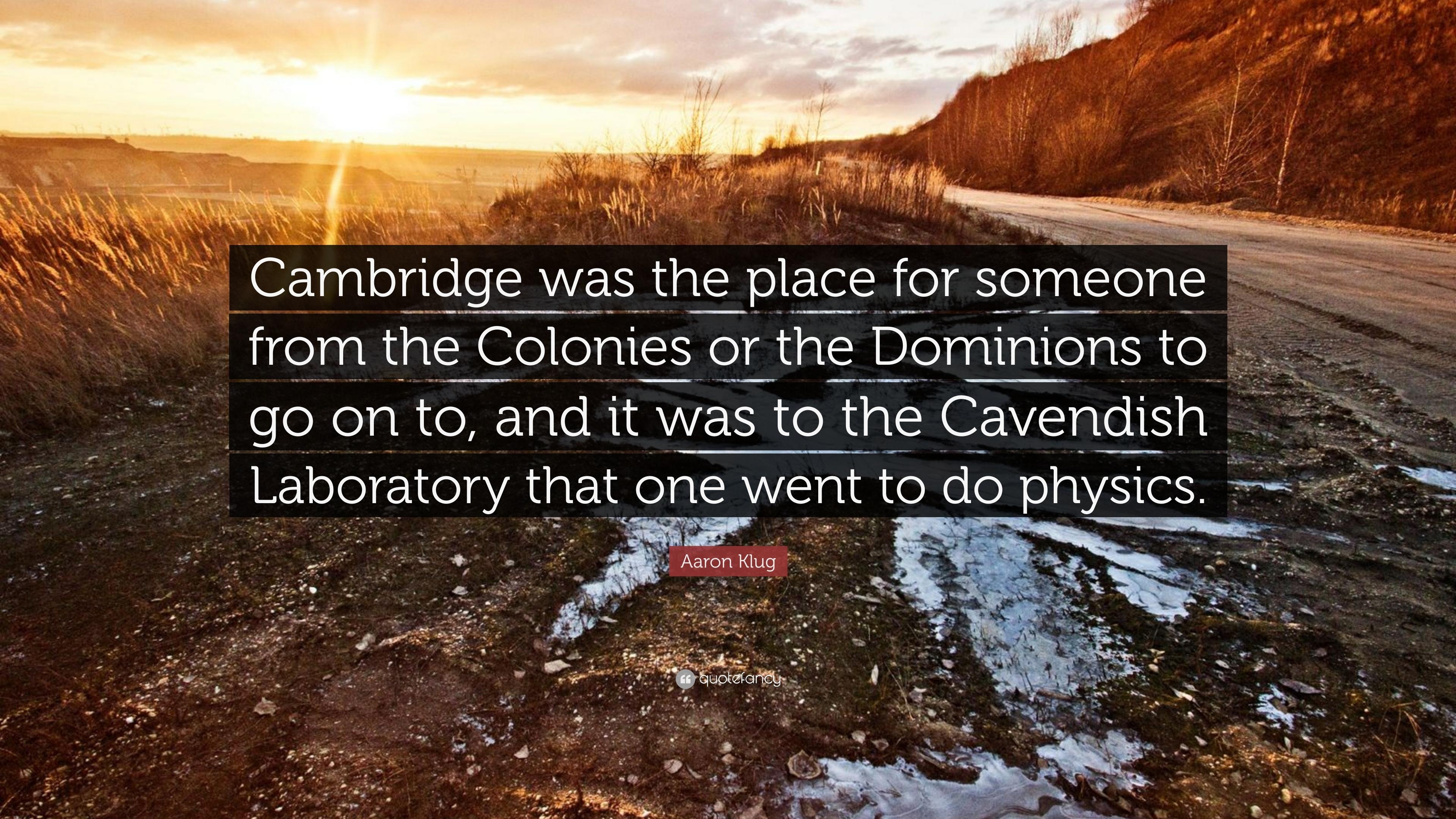 3840x2160 Aaron Klug Quote: “Cambridge was the place for someone from, Desktop