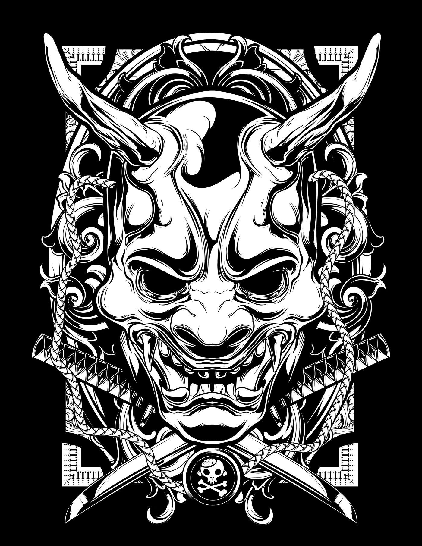 1400x1820 Oni Mask, Phone