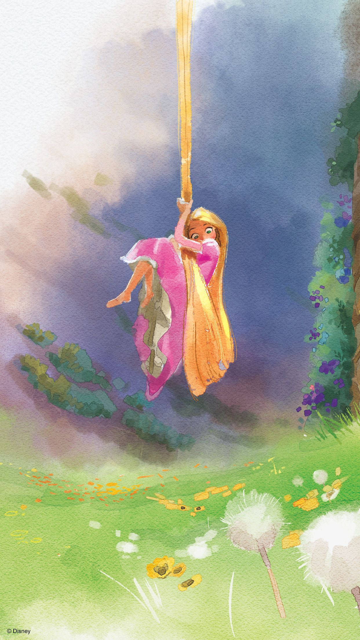 1250x2210 Download Rapunzel Painting Aesthetic Cartoon Disney Wallpaper, Phone