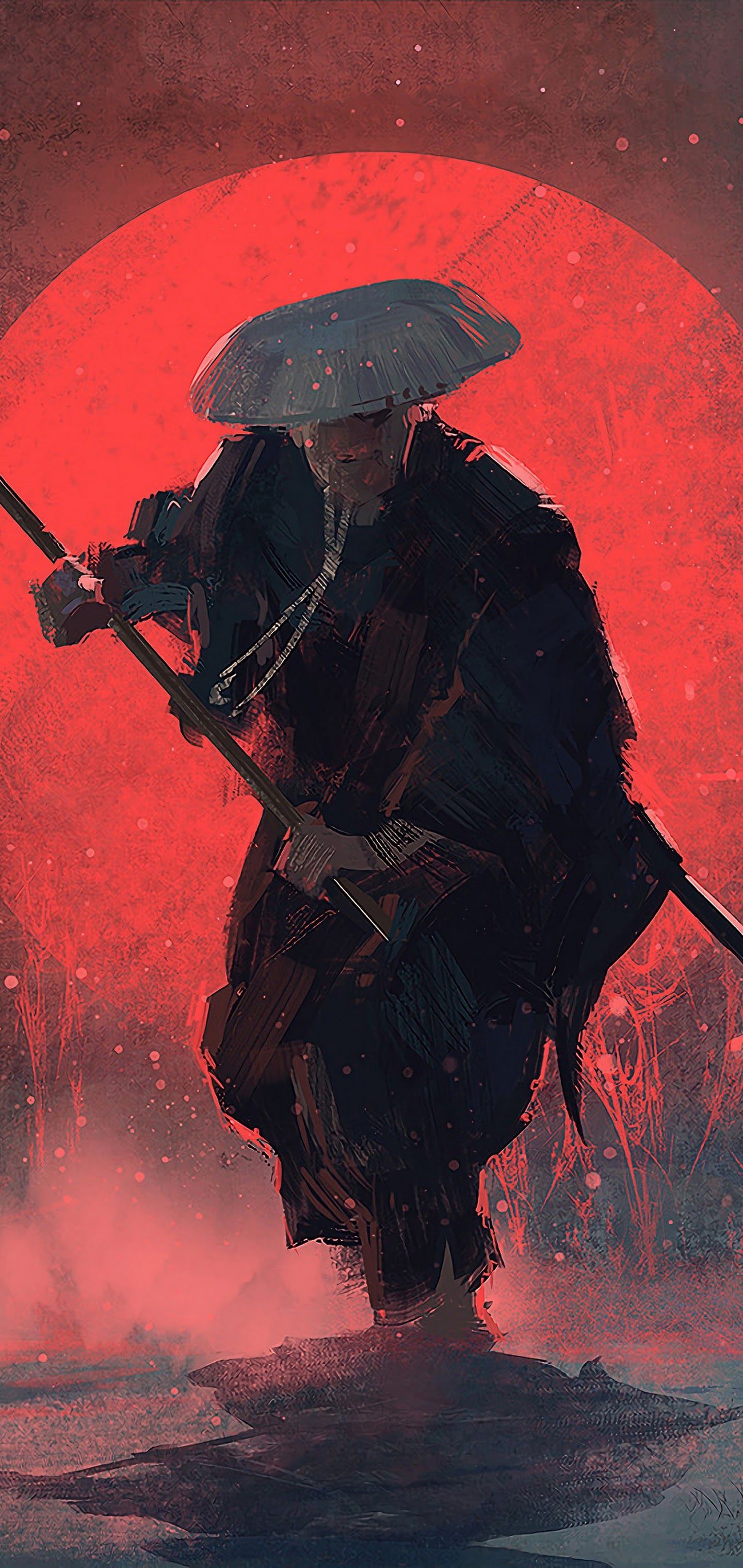 1440x3040 Samurai Art Fantasy 4K Wallpaper, Phone