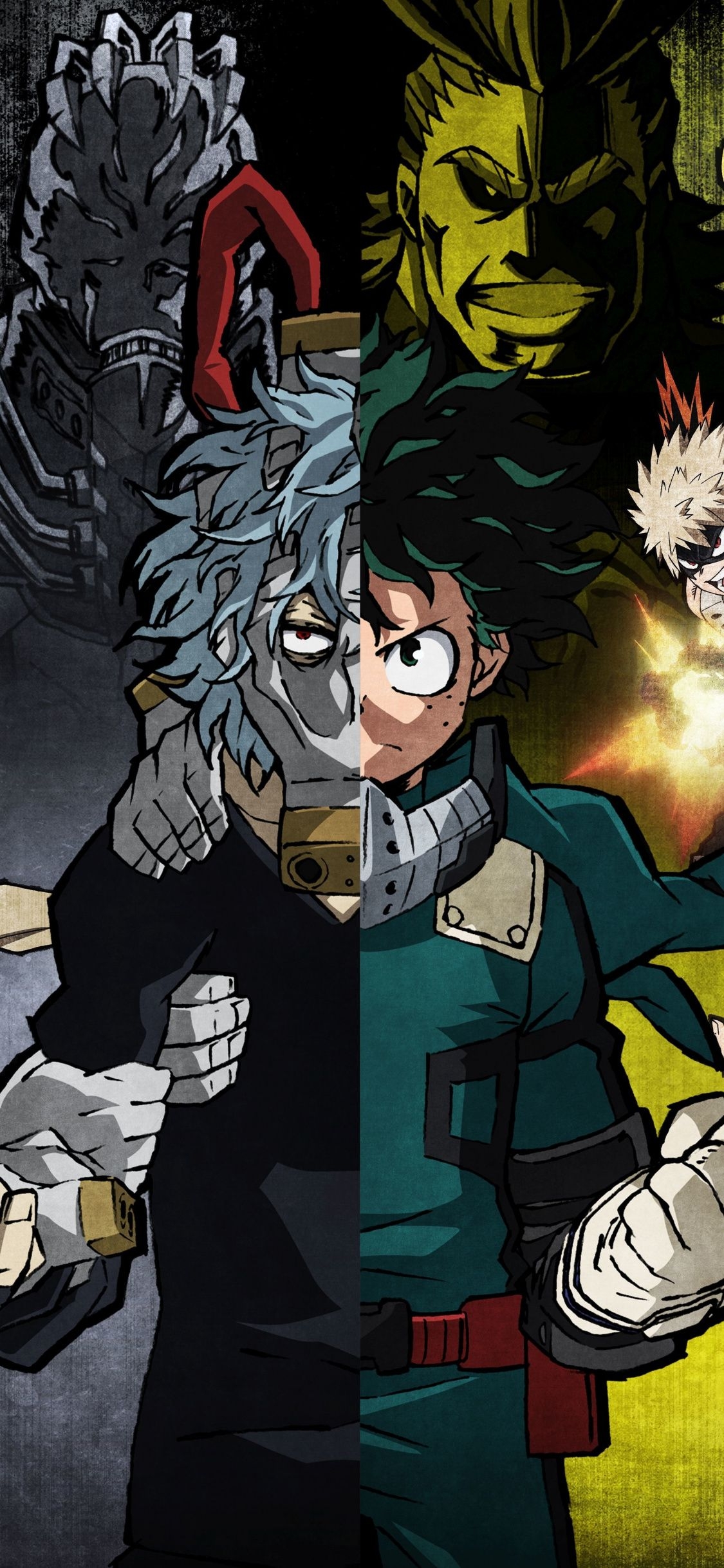 1130x2440 Download  Wallpaper My Hero Academia, Izuku, Face Off, Phone