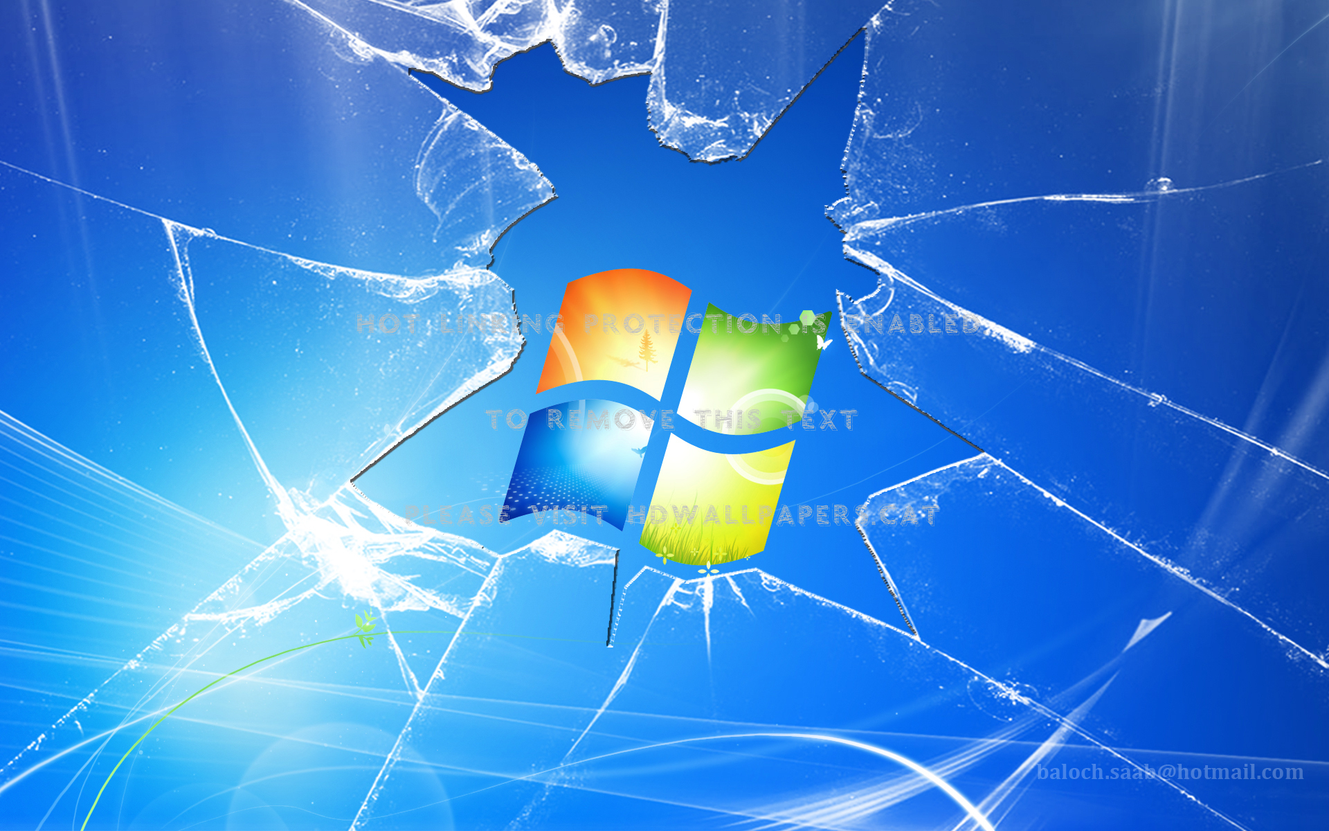 1920x1200 winows 7 uae windows broken mirror dxb logo, Desktop