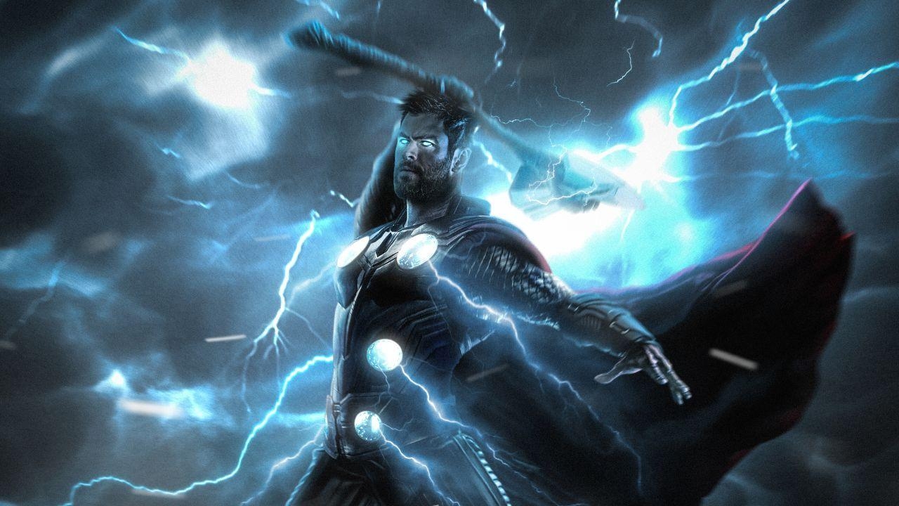 1280x720 Wallpaper Thor, Lightning Strike, HD, Creative Graphics, Desktop