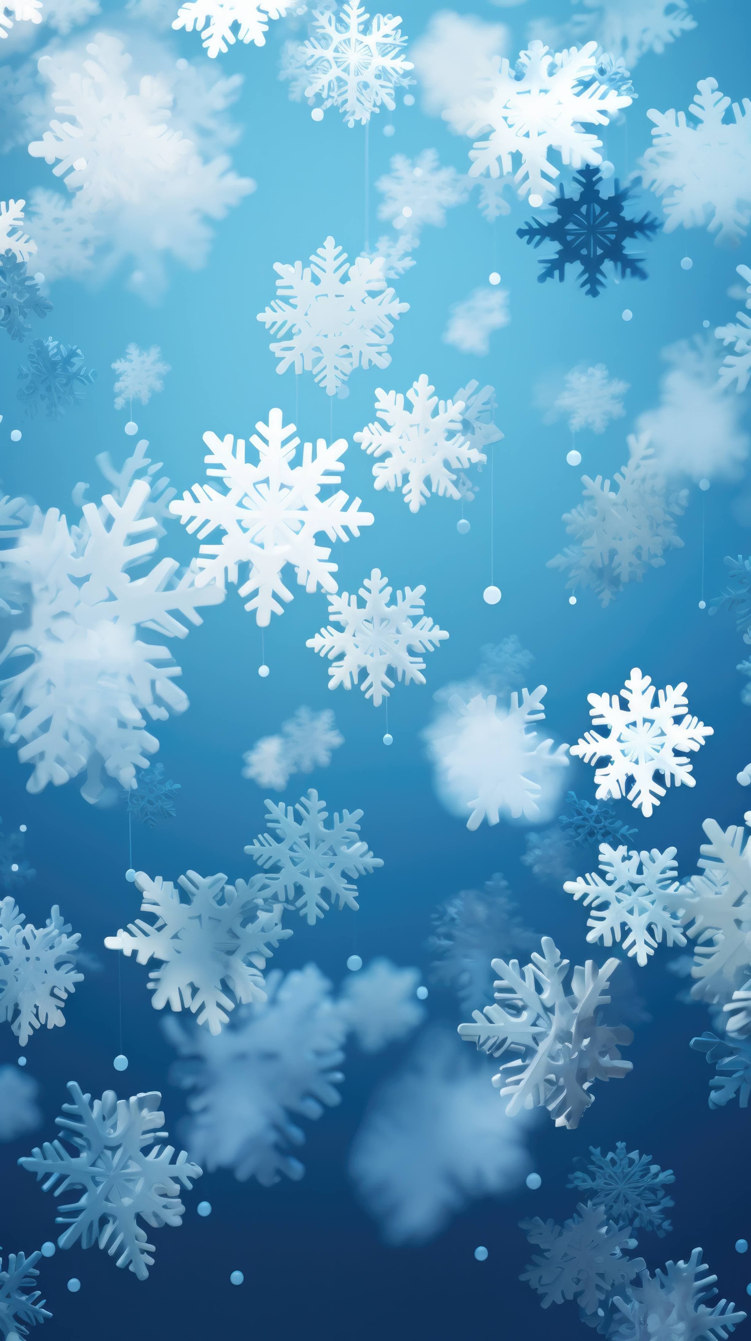 2450x4370 Free AI art image of animated snowflakes, Phone