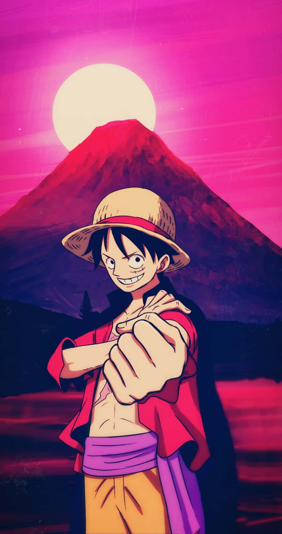 900x1710 Download Mount Fuji With Luffy Phone Wallpaper, Phone