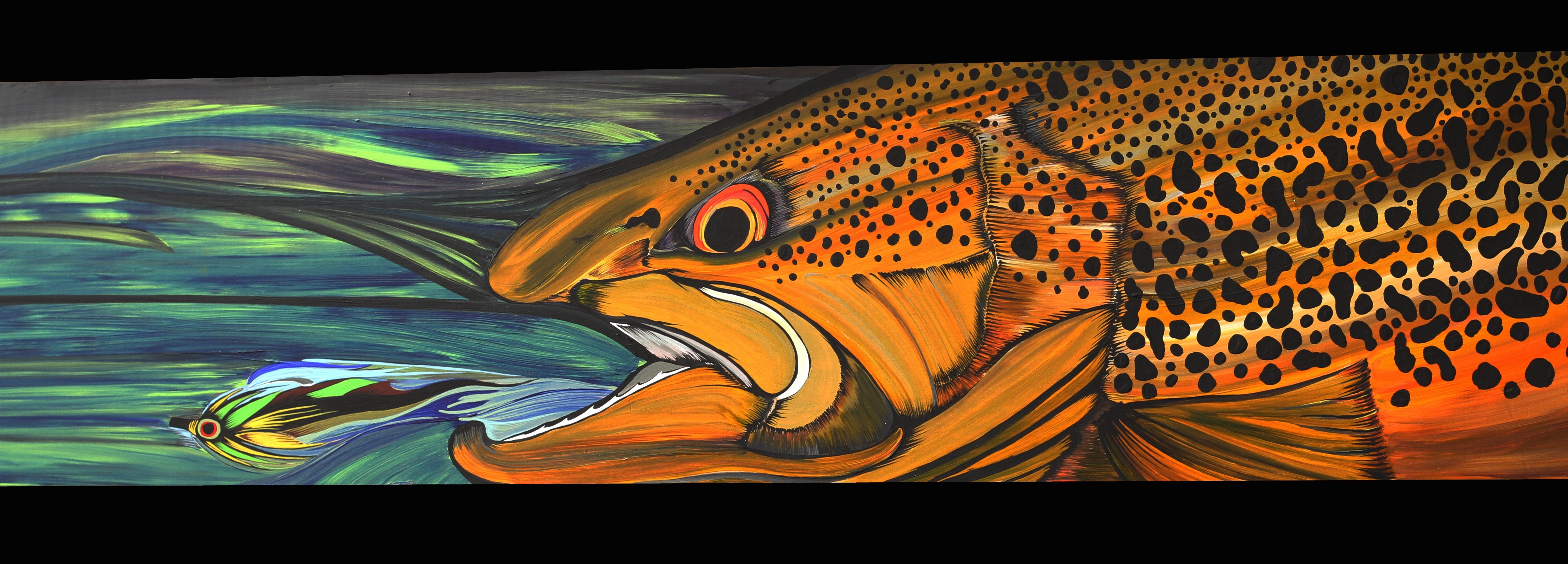 5190x1870 fishing, Fish, Sport, Fishes, Bass, Trout, Artwork, Painting Wallpaper HD / Desktop and Mobile Background, Dual Screen