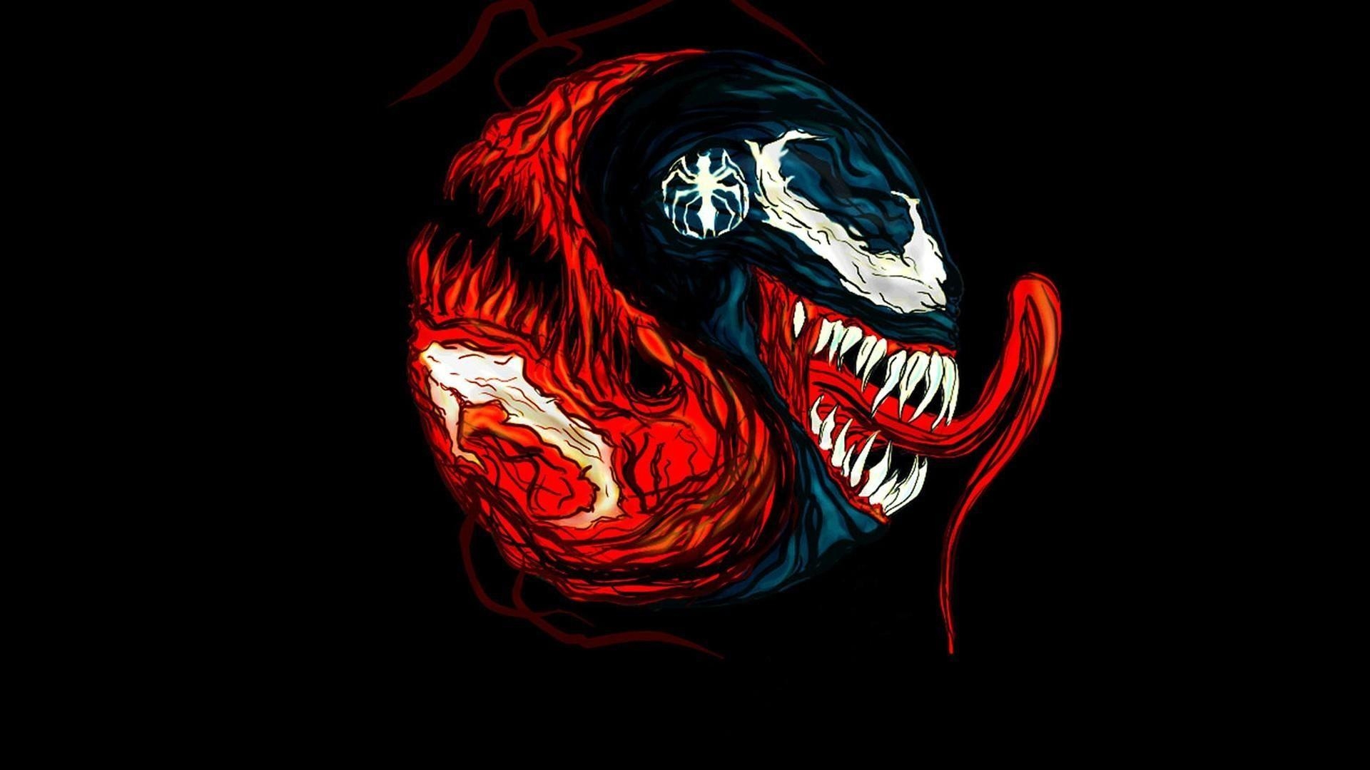 1920x1080 Carnage marvel comics venom black background fan art wallpaper, Desktop