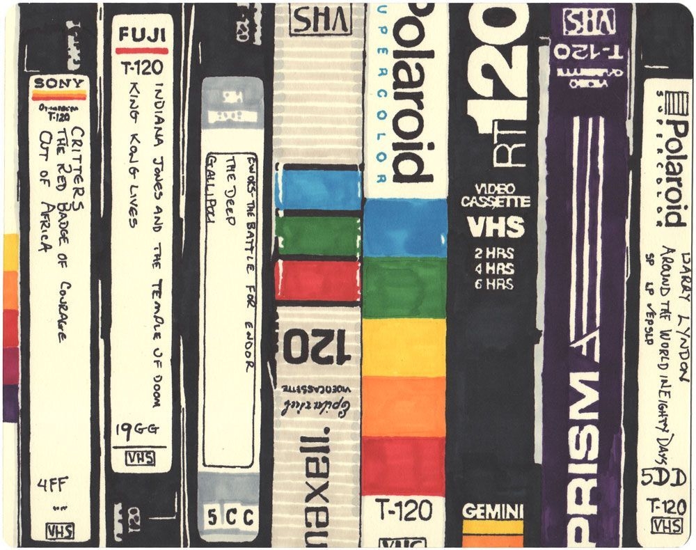 1000x790 A Tribute To The '80s VHS Tapes & Games [12 Sharpie Drawings]. Sharpie drawings, Design graphique, Hollis, Desktop