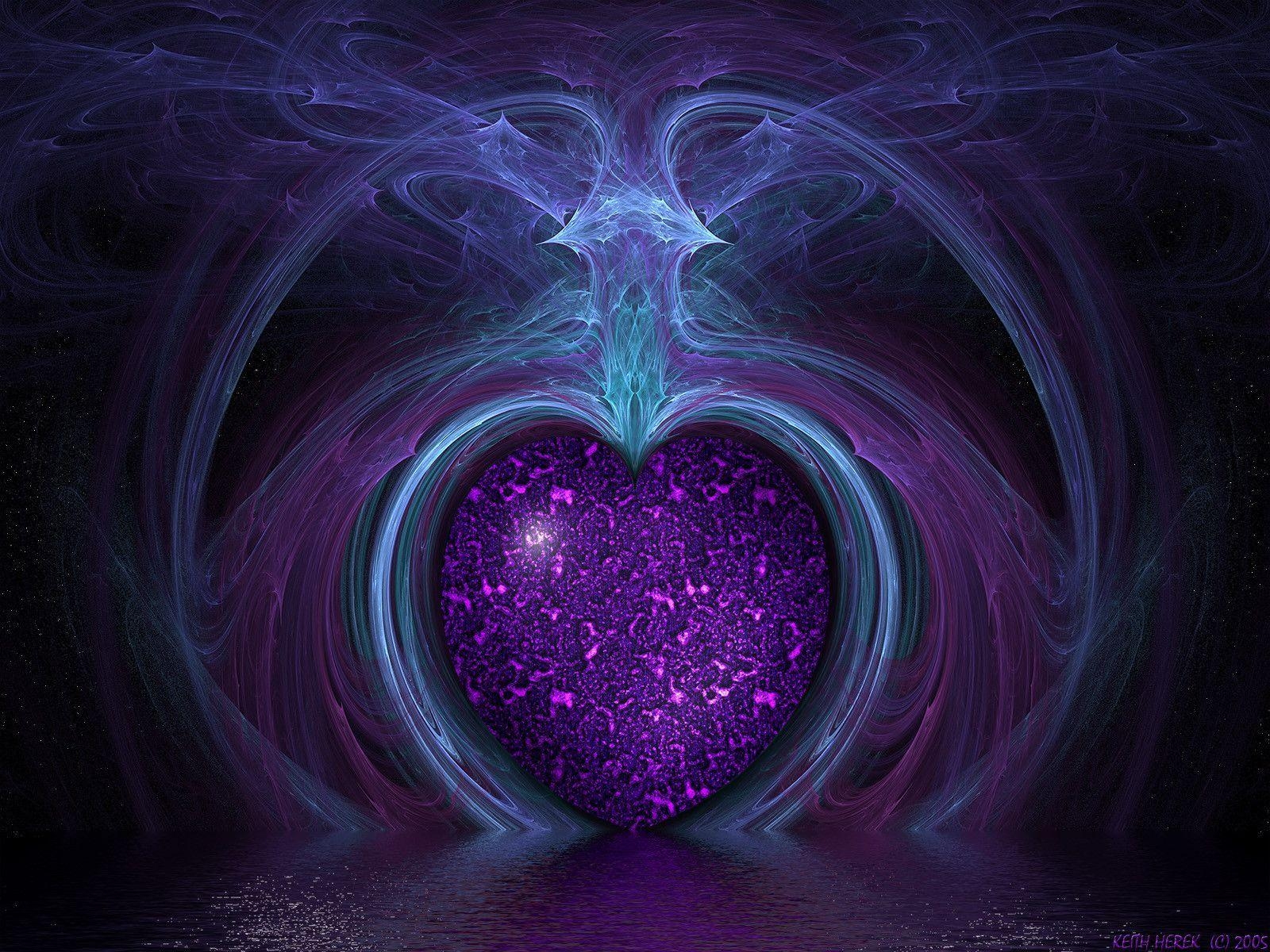 1600x1200 Purple Hearts Wallpaper, Desktop