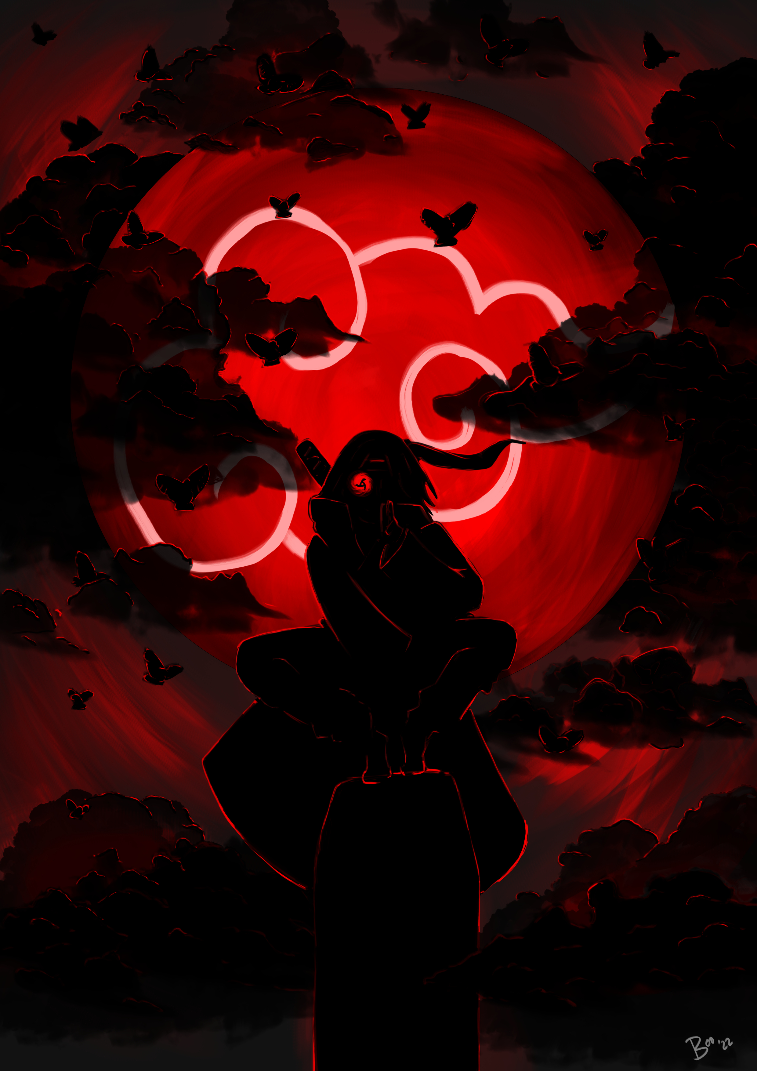 2480x3510 Itachi Uchiha Blood Moon by BoopsieBoo on Newgrounds, Phone