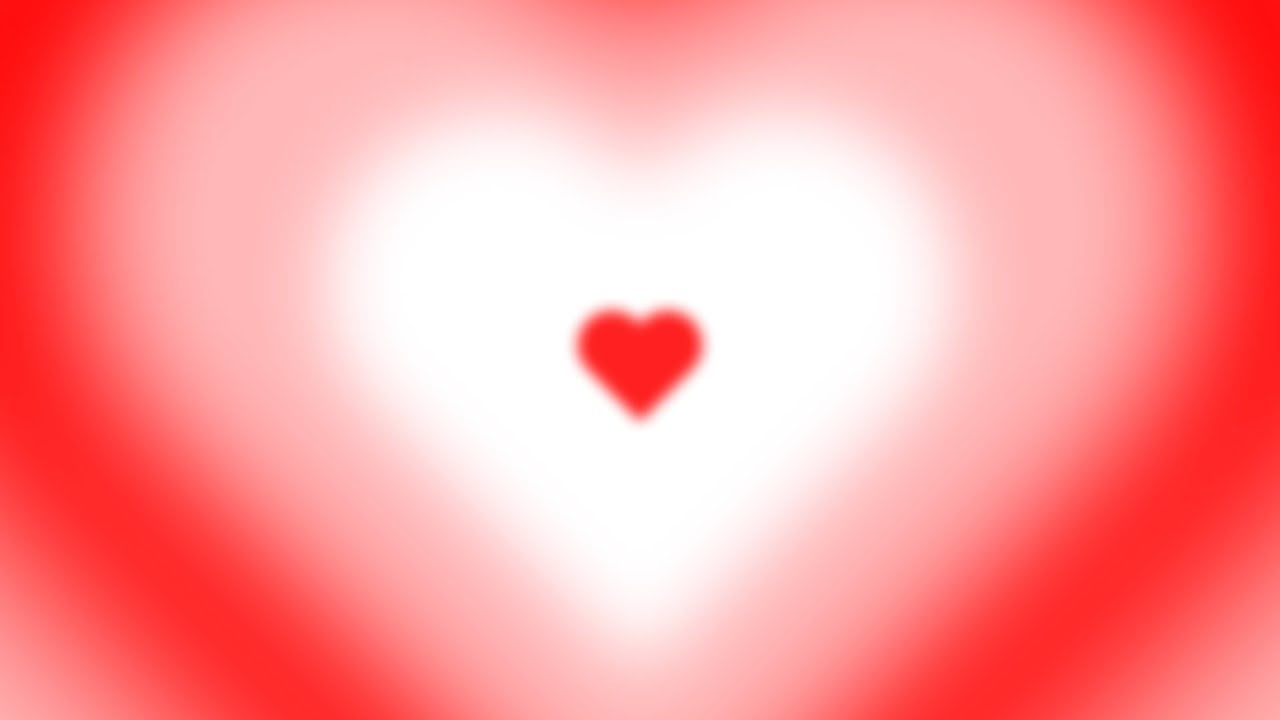 1280x720 Blurred White and Red Y2k Lights Heart Background.. 1 Hour Looped HD, Desktop